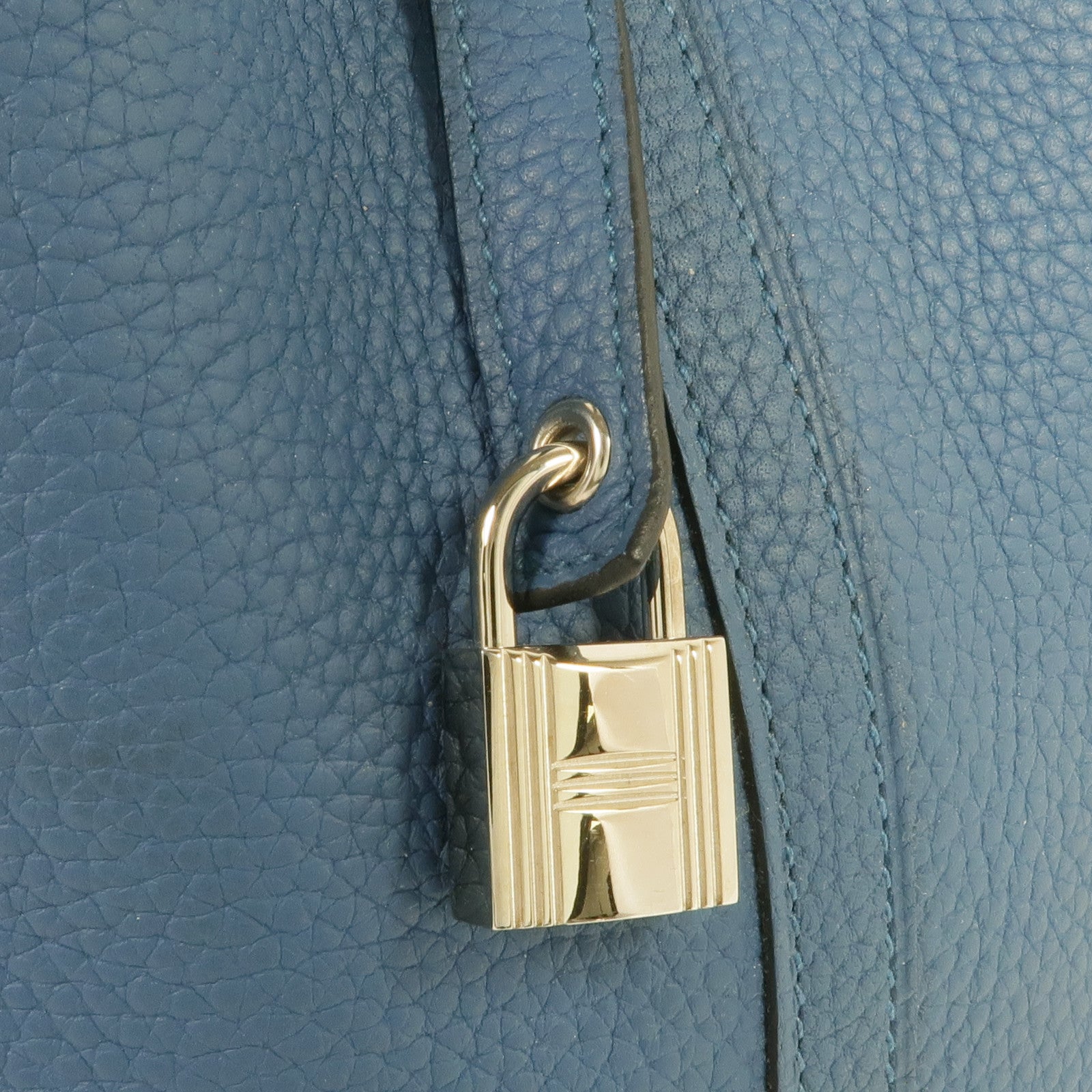 HERMES Clemence皮革Picotin MM銀扣手挽袋Cobalt