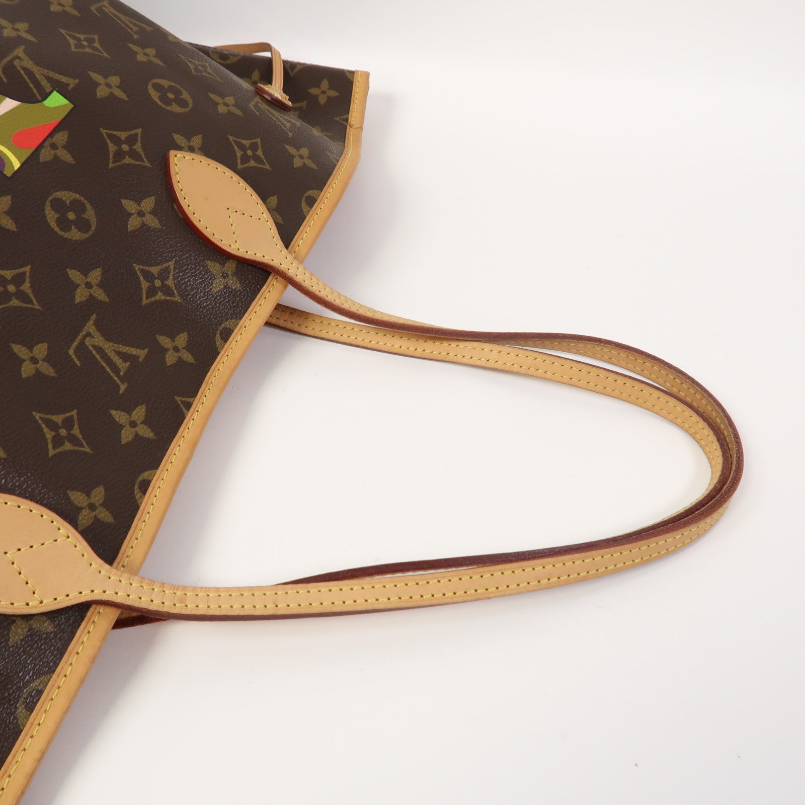 LOUIS VUITTON Monogram Takashi Murakami Neverfull GM金扣手挽袋啡色