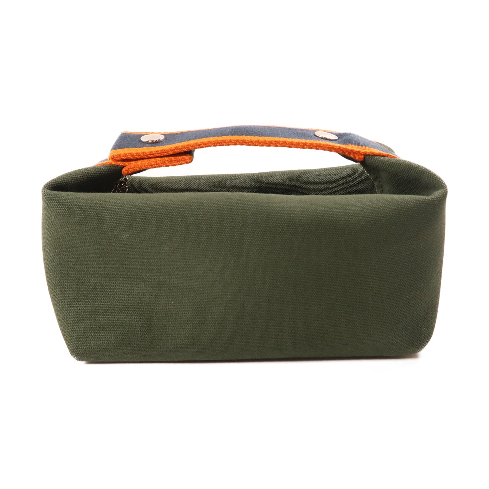 HERMES Toile H Bride a Brac銀扣手挽袋深綠色