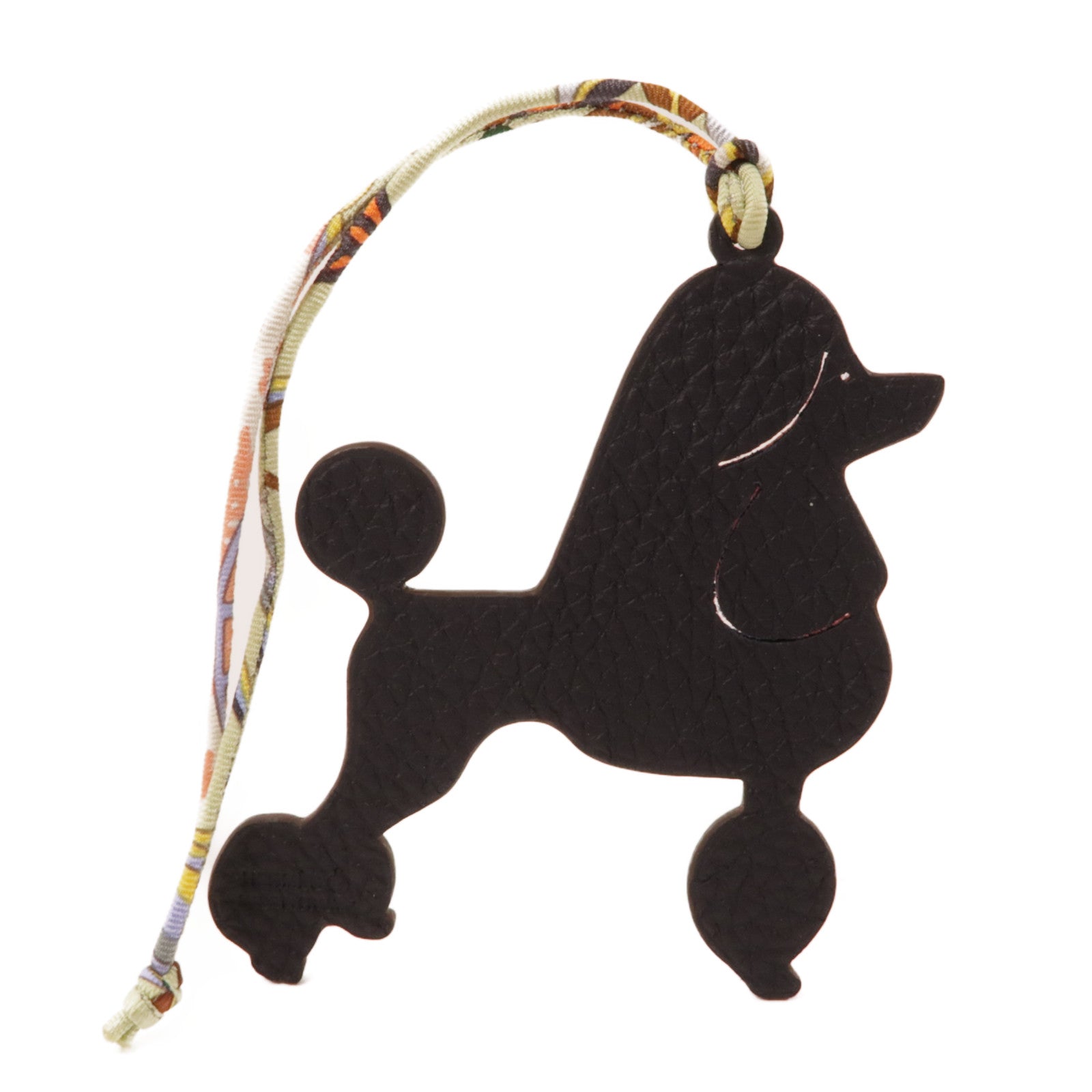 HERMES Epsom皮革Royal Poodle Charm掛飾紅色/深藍色