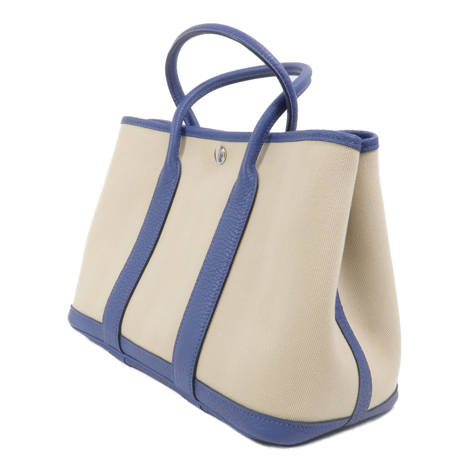 HERMES 帆布Garden Party TPM手挽袋Bleu Brighton