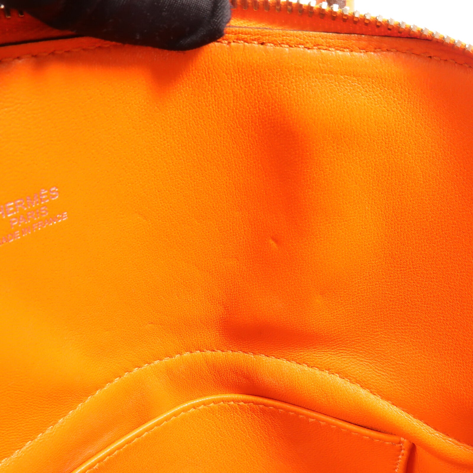 HERMES Clemence皮革Bolide 31手挽袋Orange