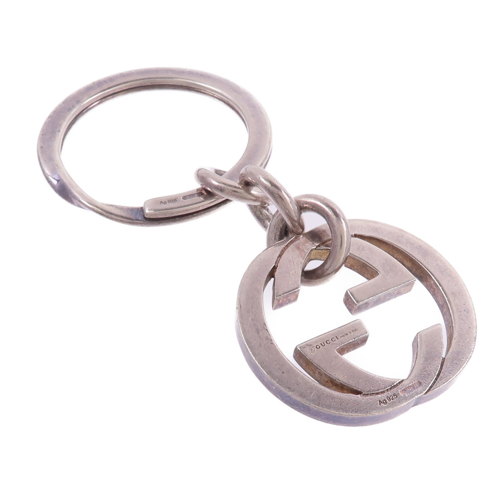 GUCCI 925純銀Double G Key Ring鑰匙圈