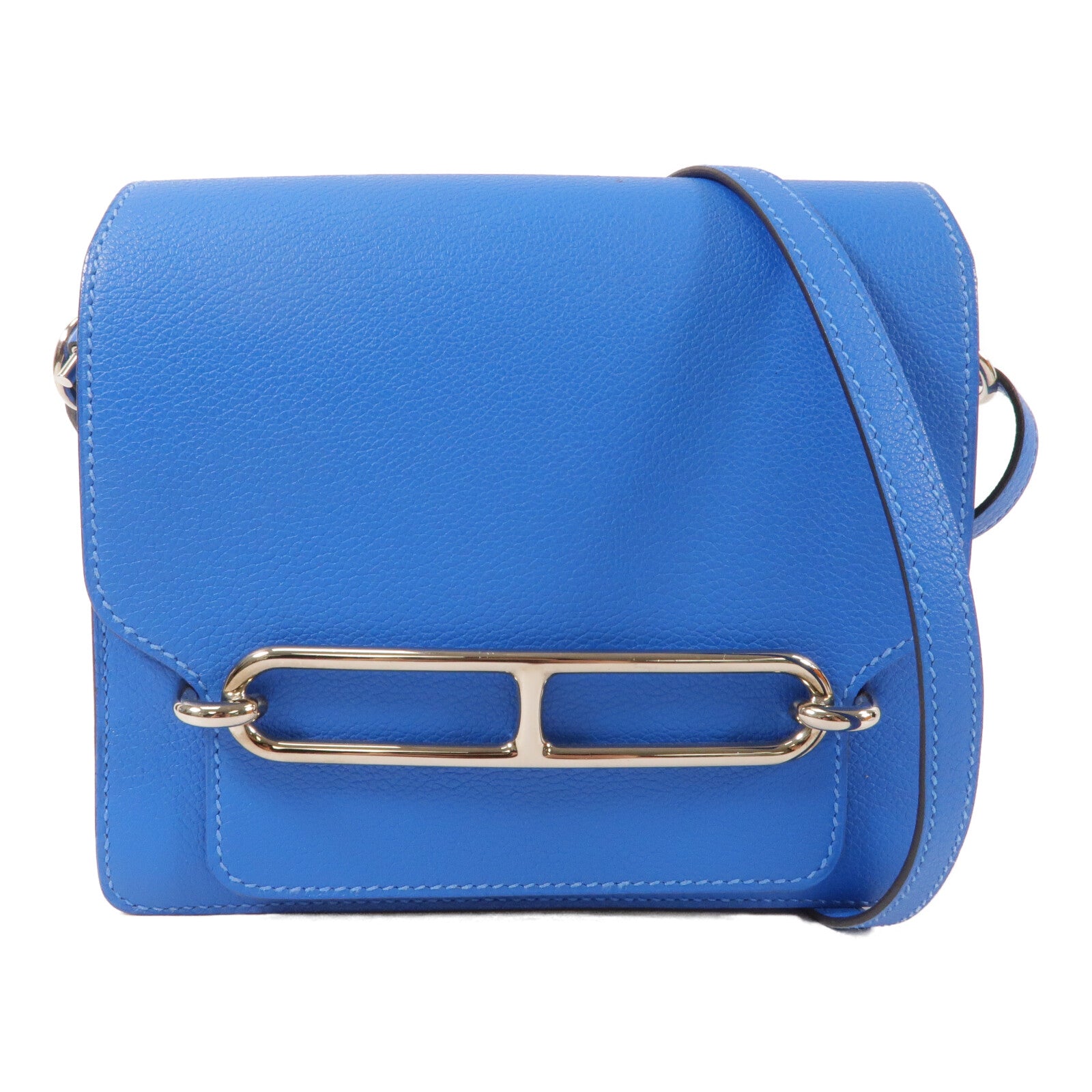 HERMES Evercolor皮革Roulis Mini肩背袋Bleu Hydra