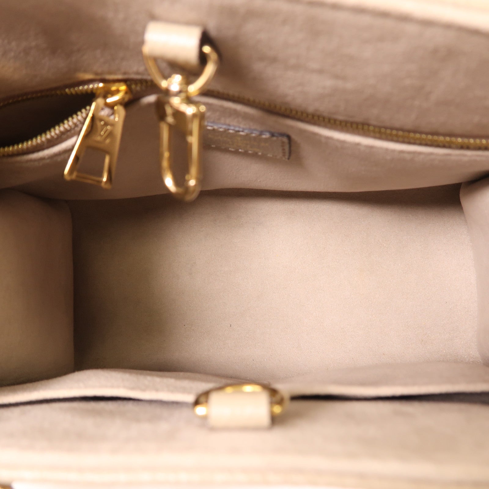 LOUIS VUITTON Monogram Empreinte OnTheGo PM金扣手挽肩背兩用袋灰色