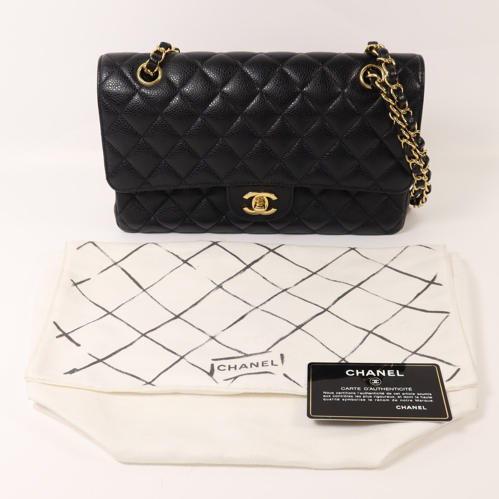 CHANEL 牛皮皮革Classic 25金扣鏈帶肩背袋