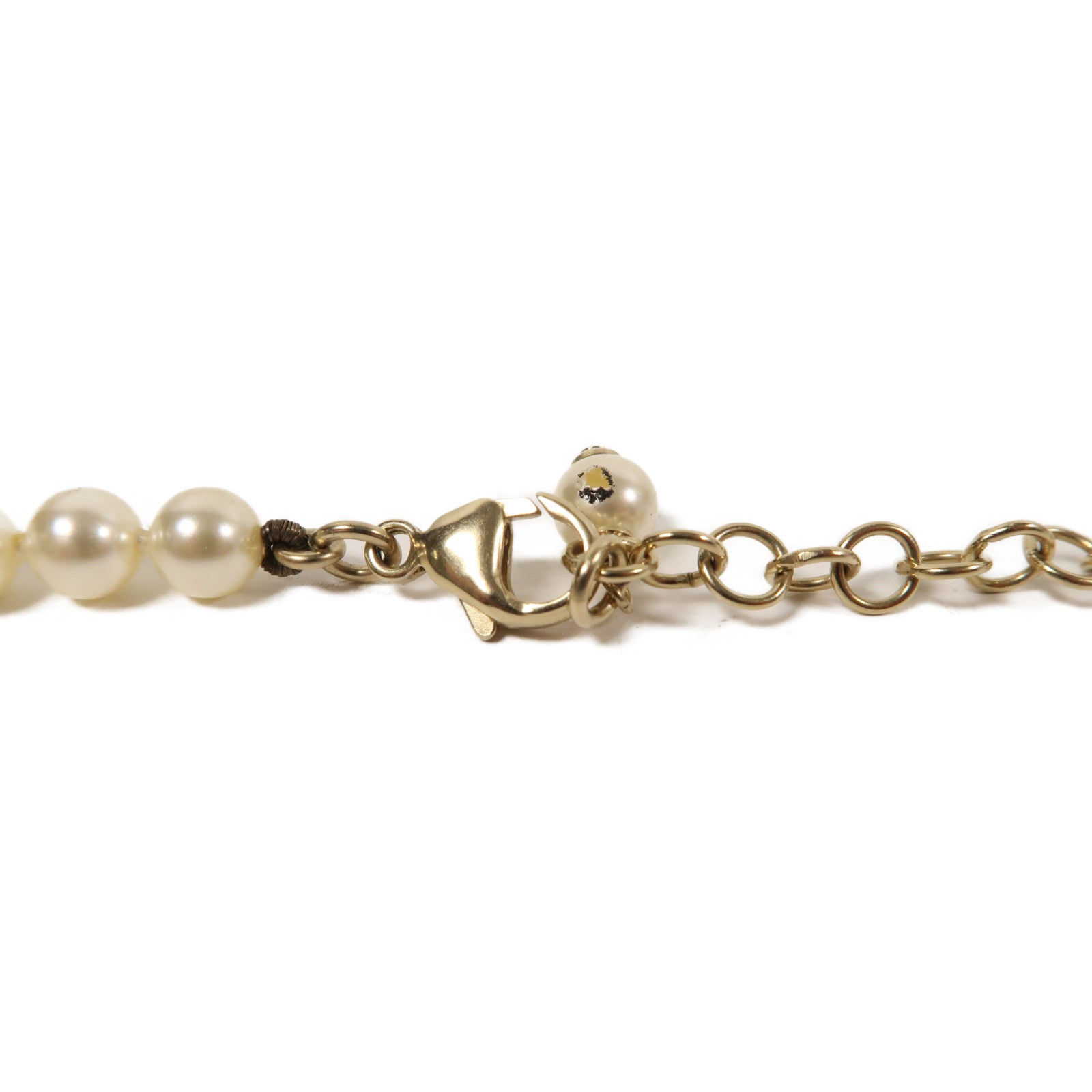 CHANEL 金屬/PVC Necklace項鍊白色/金色