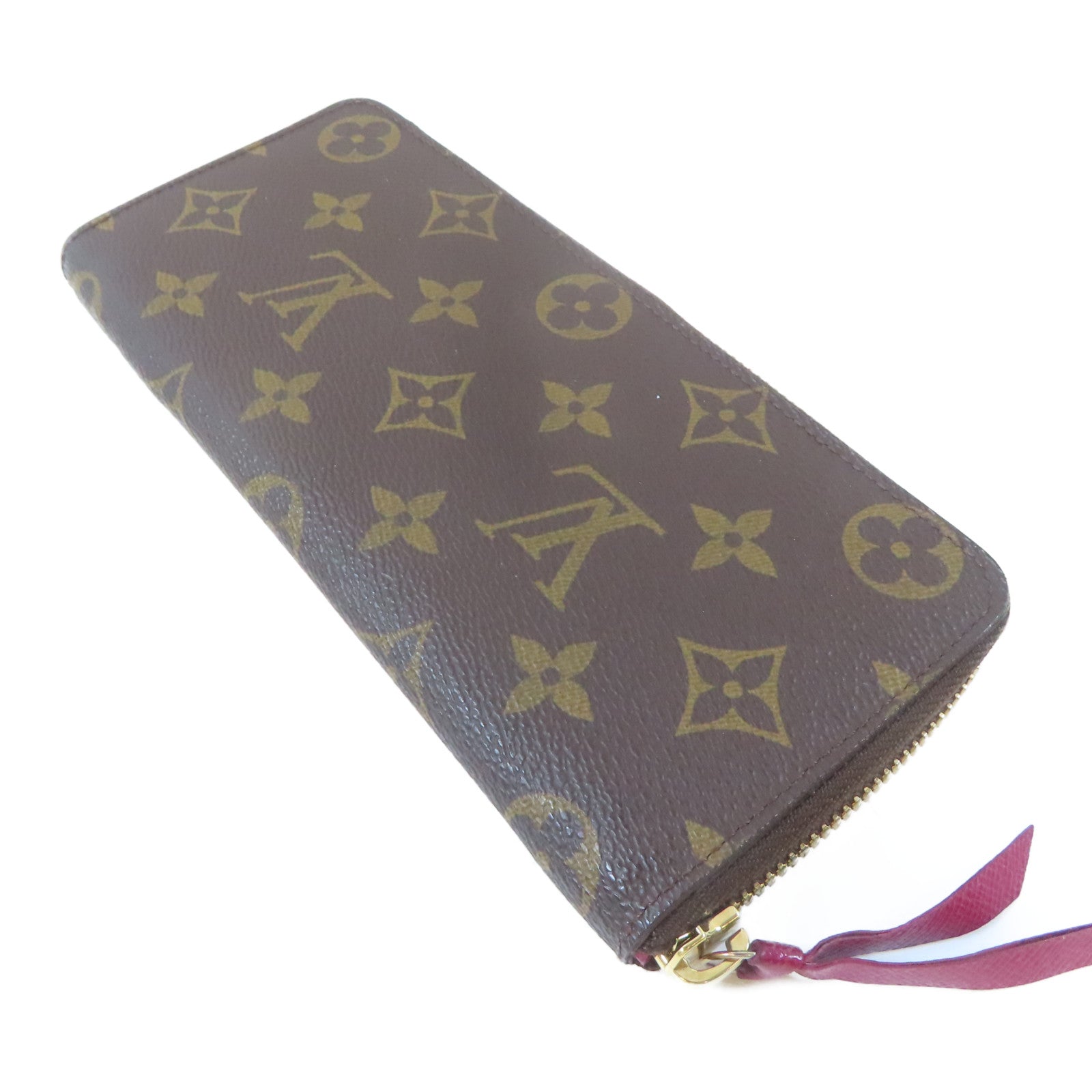 LOUIS VUITTON Monogram Zipper Wallet金扣長錢包啡色