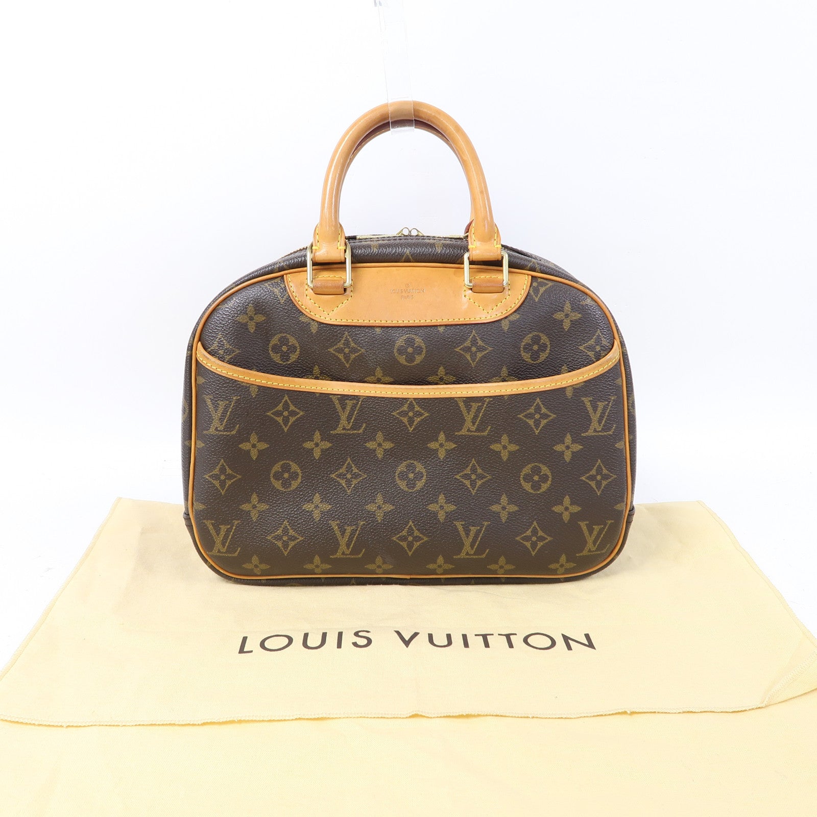 LOUIS VUITTON Monogram Trouville金扣手挽袋啡色