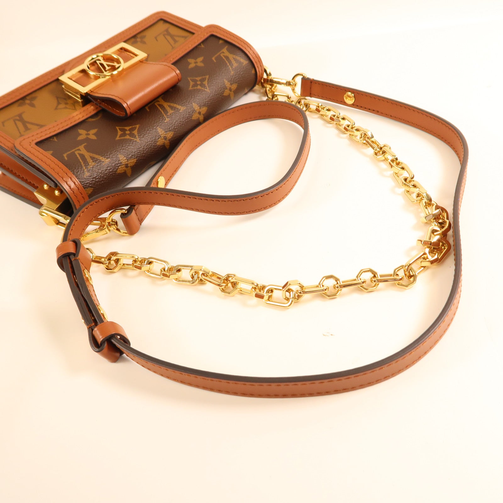 LOUIS VUITTON 【激減優惠】Monogram Reverse Dauphine East West金扣手挽肩背兩用袋