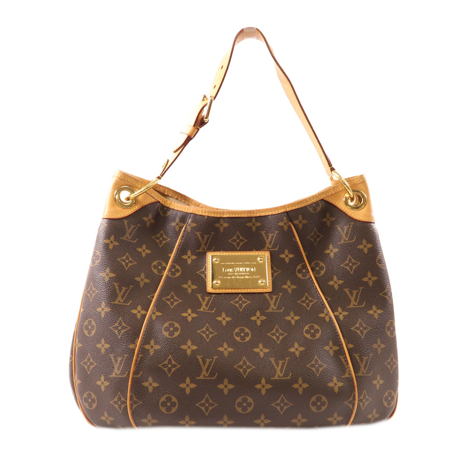 LOUIS VUITTON Monogram Galliera PM金扣肩背袋棕色