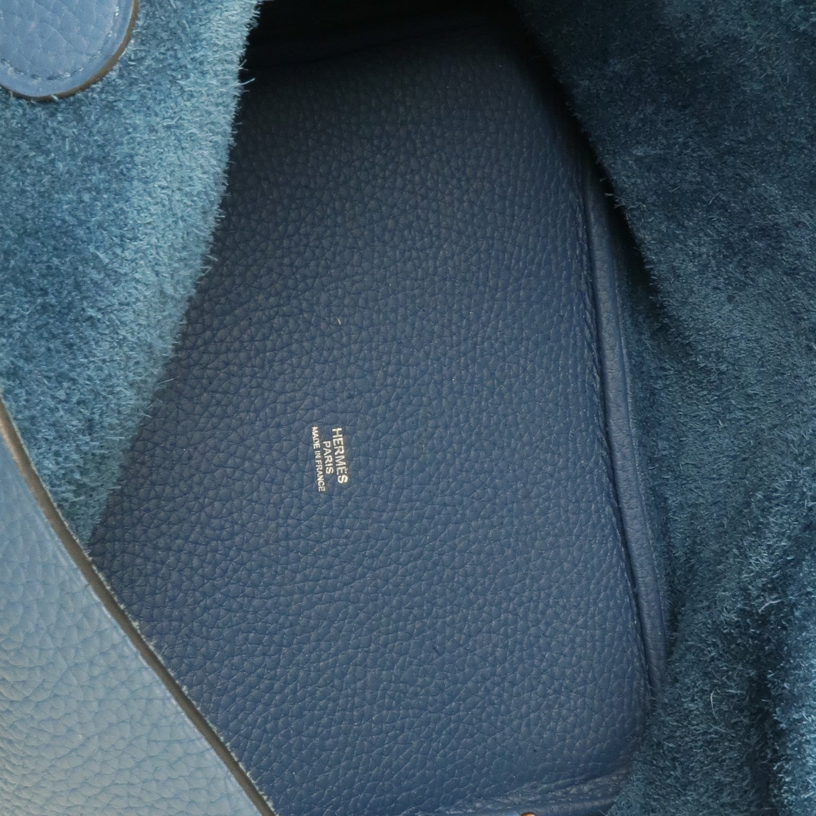 HERMES Clemence皮革Picotin MM銀扣手挽袋Cobalt