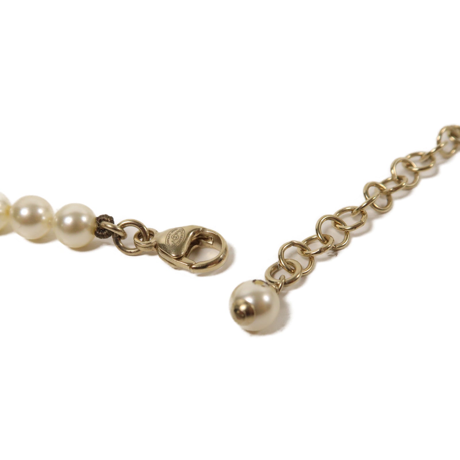 CHANEL 金屬/PVC Necklace項鍊白色/金色