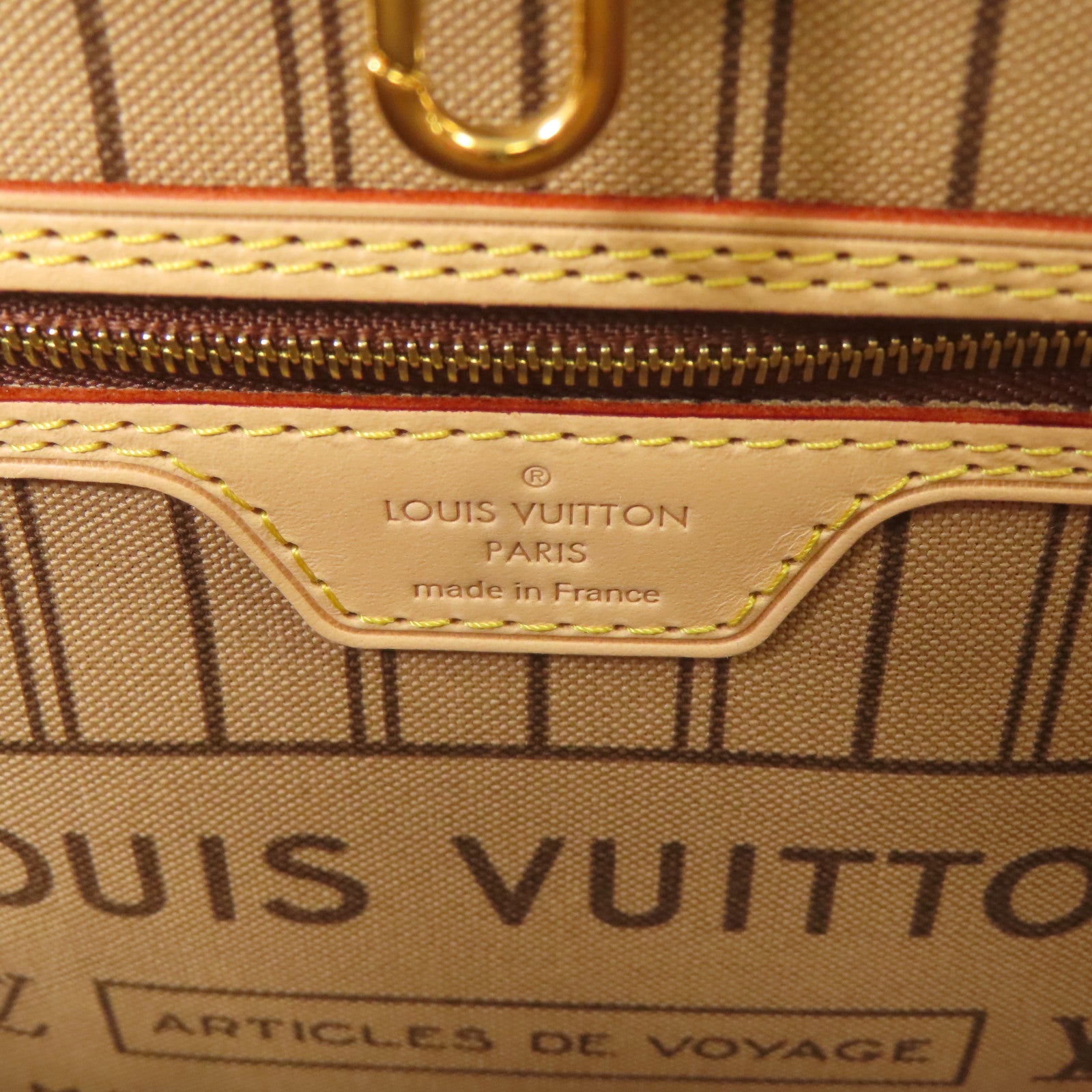 LOUIS VUITTON Monogram Neverfull PM金扣手挽袋啡色