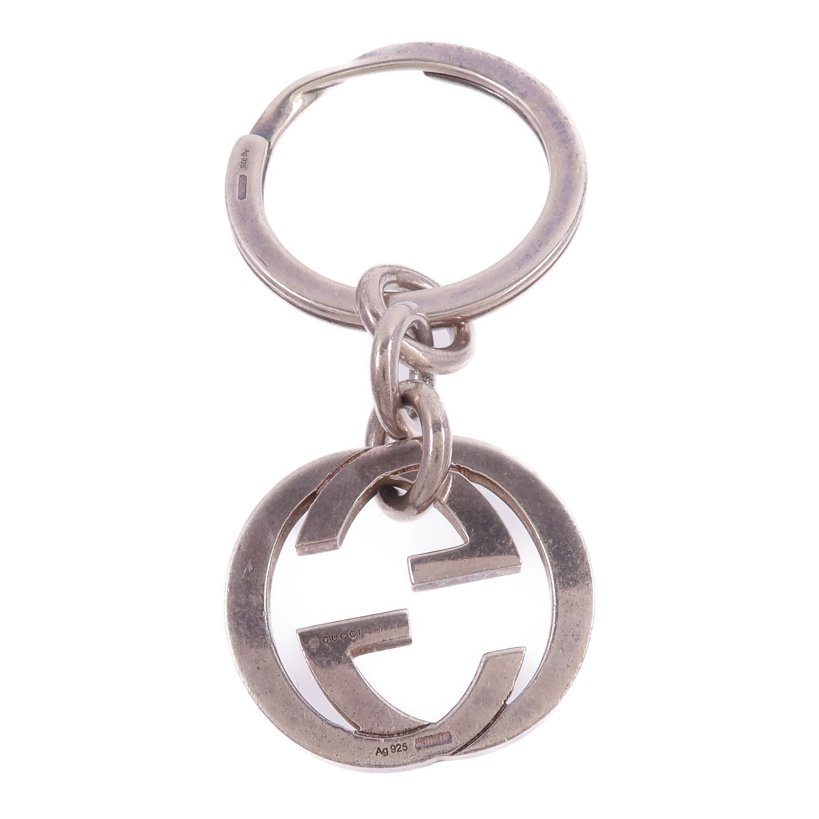 GUCCI 925純銀Double G Key Ring鑰匙圈