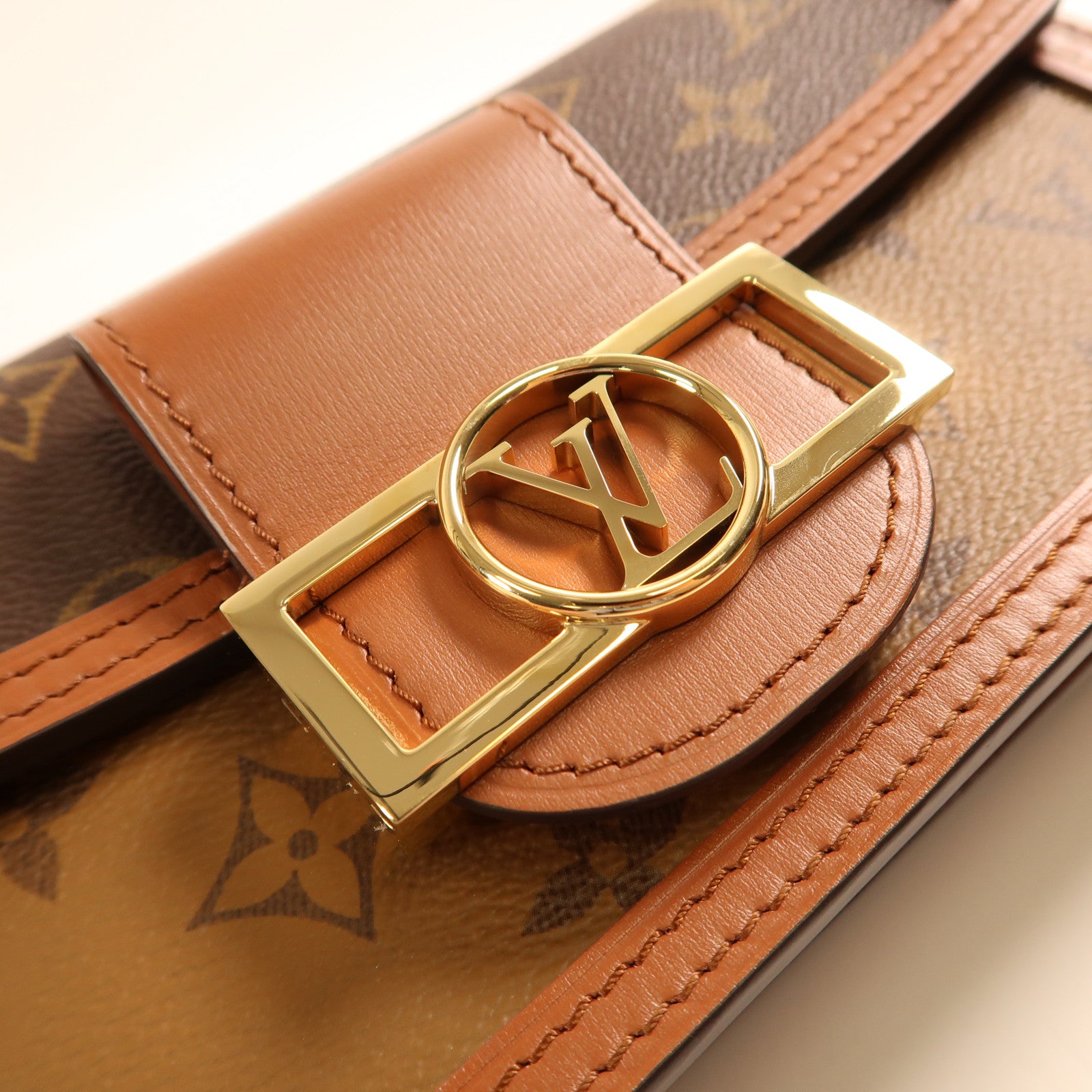 LOUIS VUITTON 【激減優惠】Monogram Reverse Dauphine East West金扣手挽肩背兩用袋