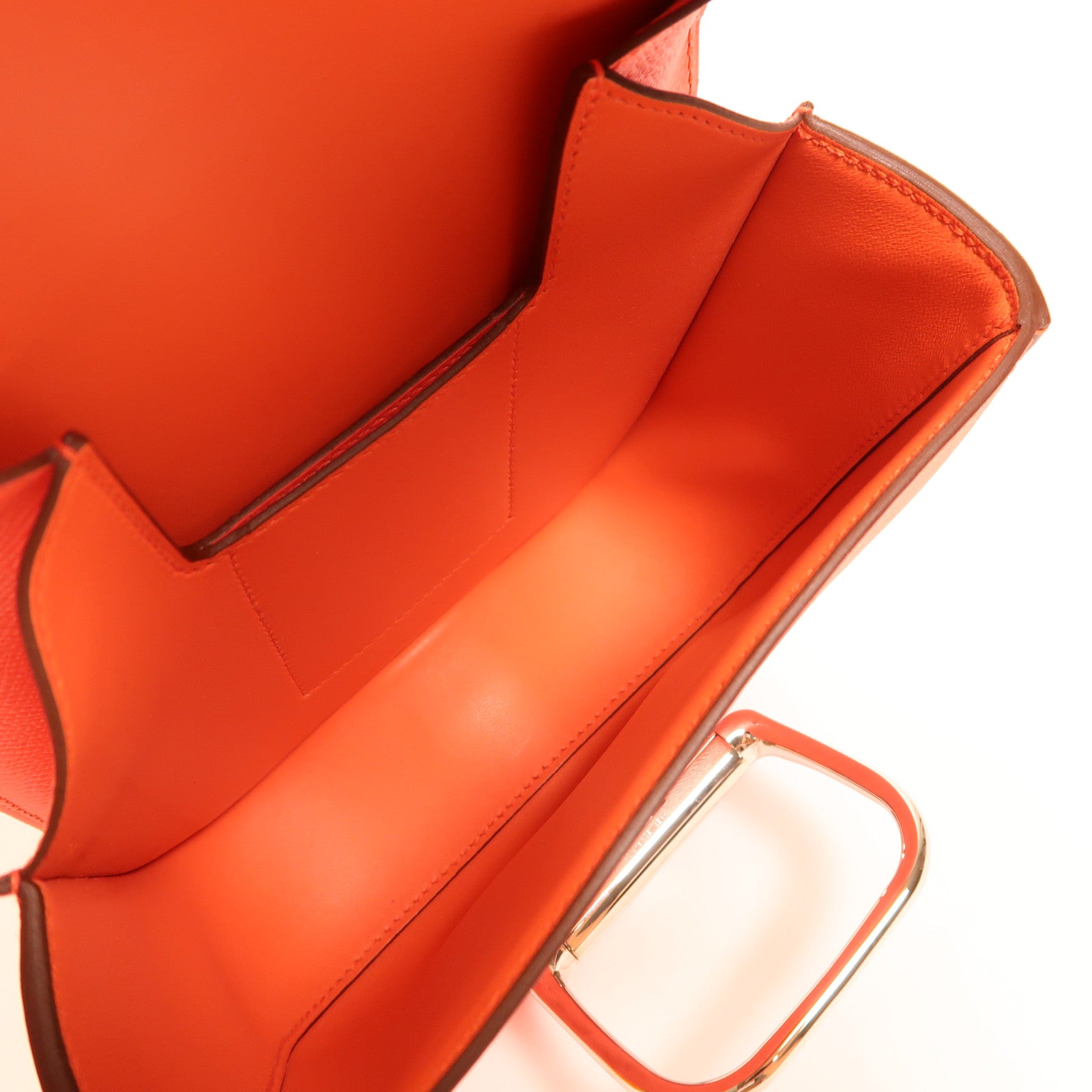 HERMES Epsom皮革Della Cavalleria Mini銀扣肩背袋Rose Texas