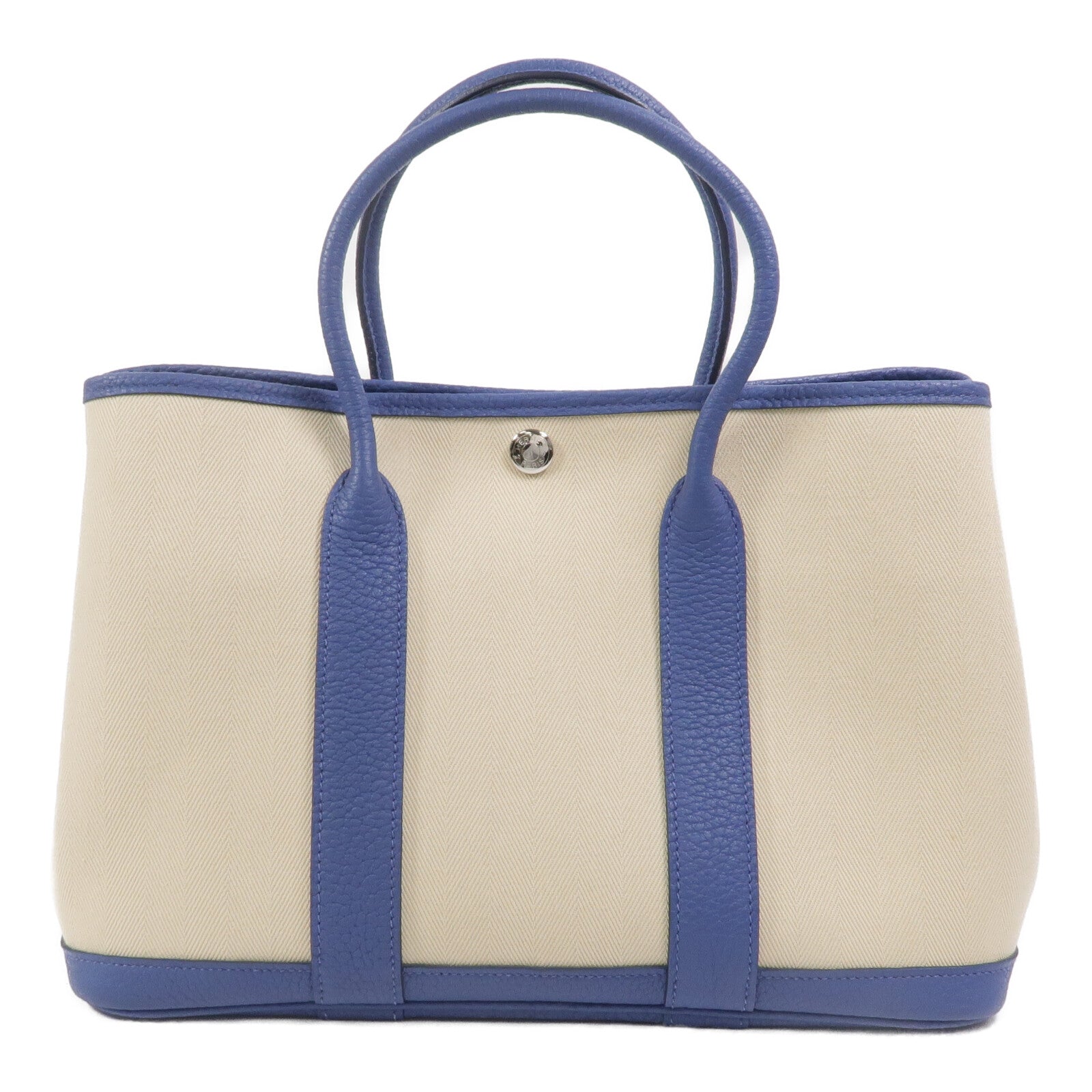 HERMES 帆布Garden Party TPM手挽袋Bleu Brighton