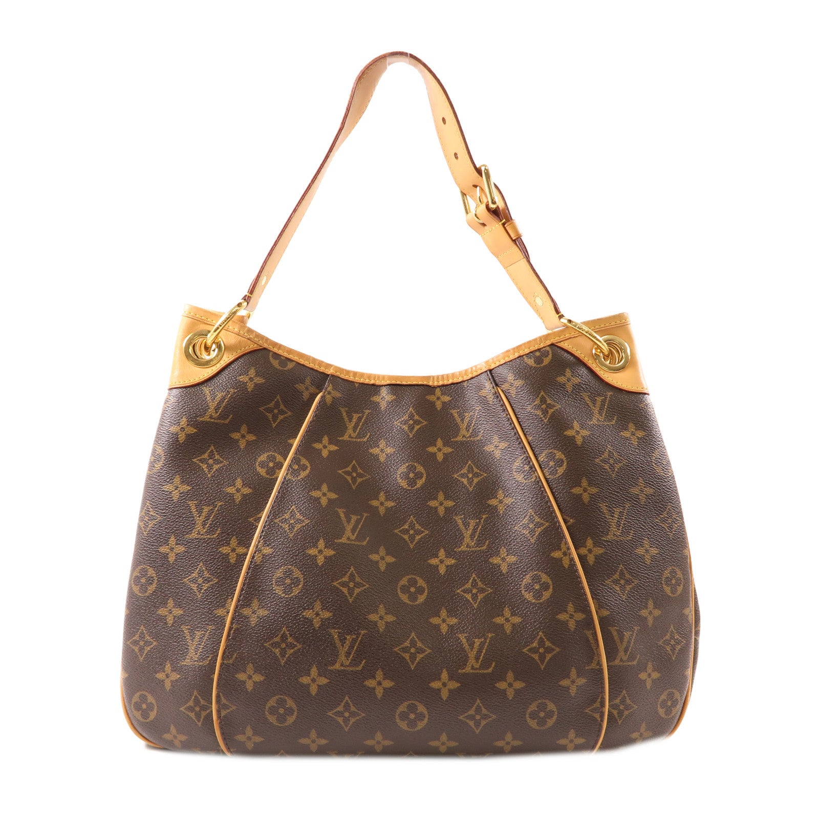 LOUIS VUITTON Monogram Galliera PM金扣肩背袋棕色
