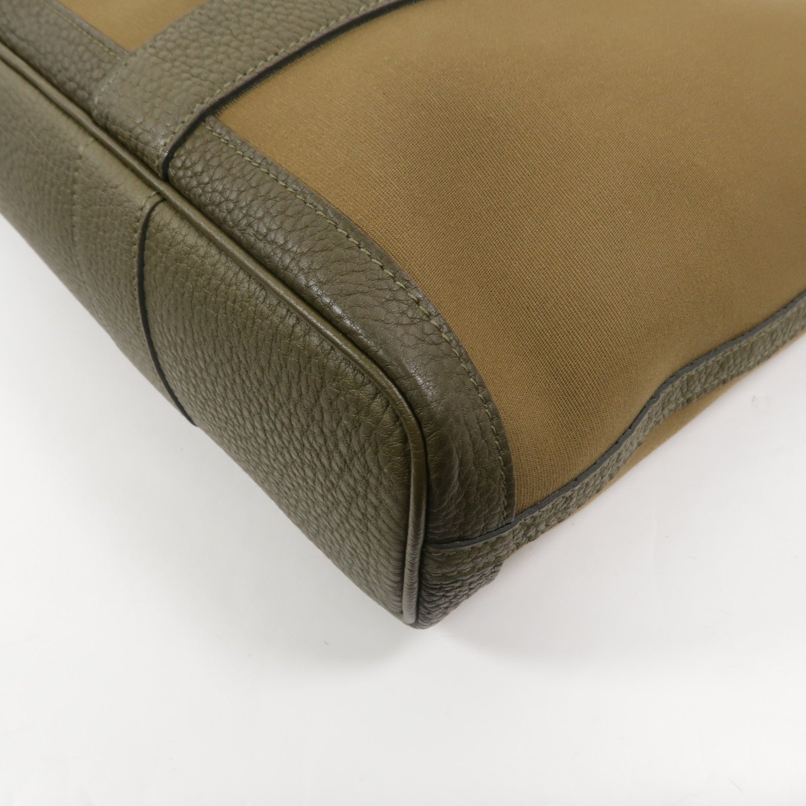 HERMES 帆布Garden File GM手挽袋Vert Olive