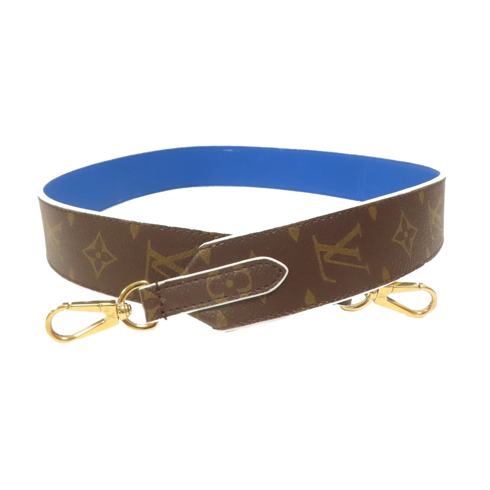 LOUIS VUITTON 【激減優惠】Monogram Shoulder Strap金扣肩背帶啡色/藍色