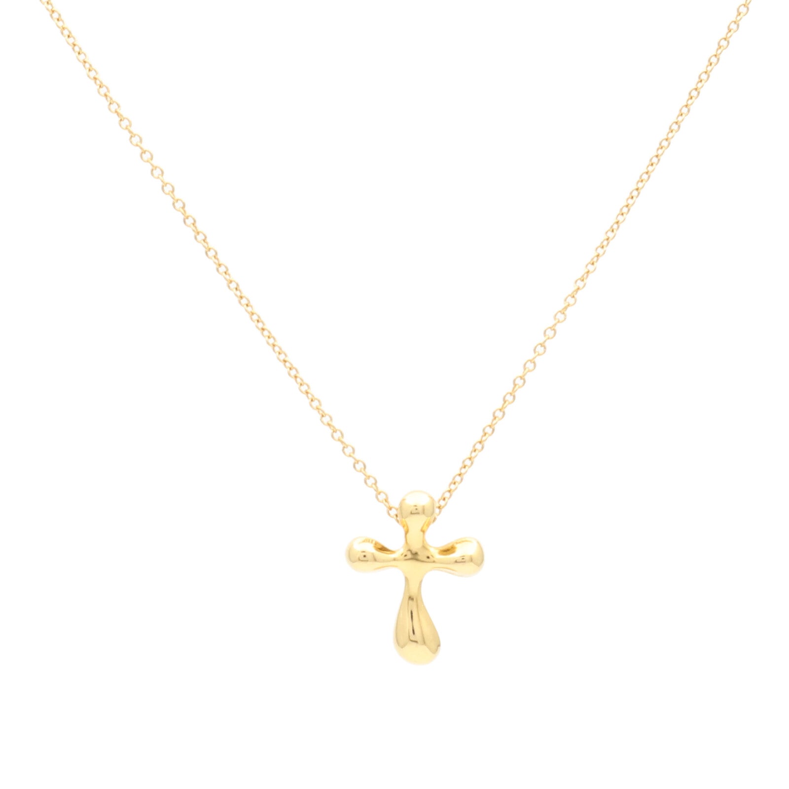 TIFFANY＆CO 18K黃金Elsa Peretti Cross Pendant項鍊