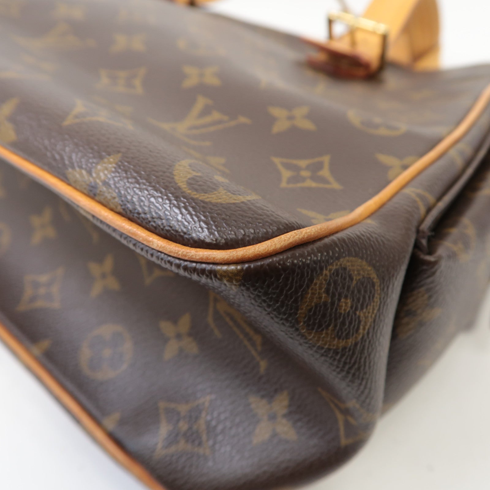 LOUIS VUITTON Monogram Multipli Cite金扣肩背袋啡色