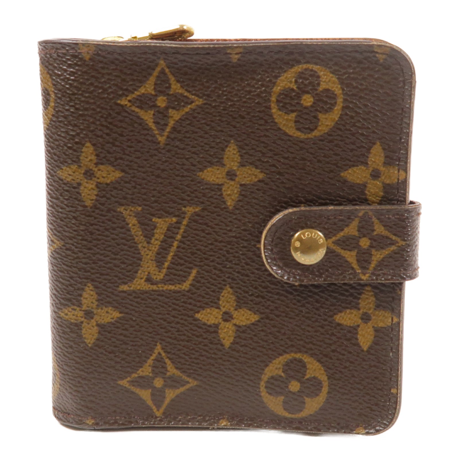 LOUIS VUITTON 【激減優惠】Monogram Compact Zip金扣錢包