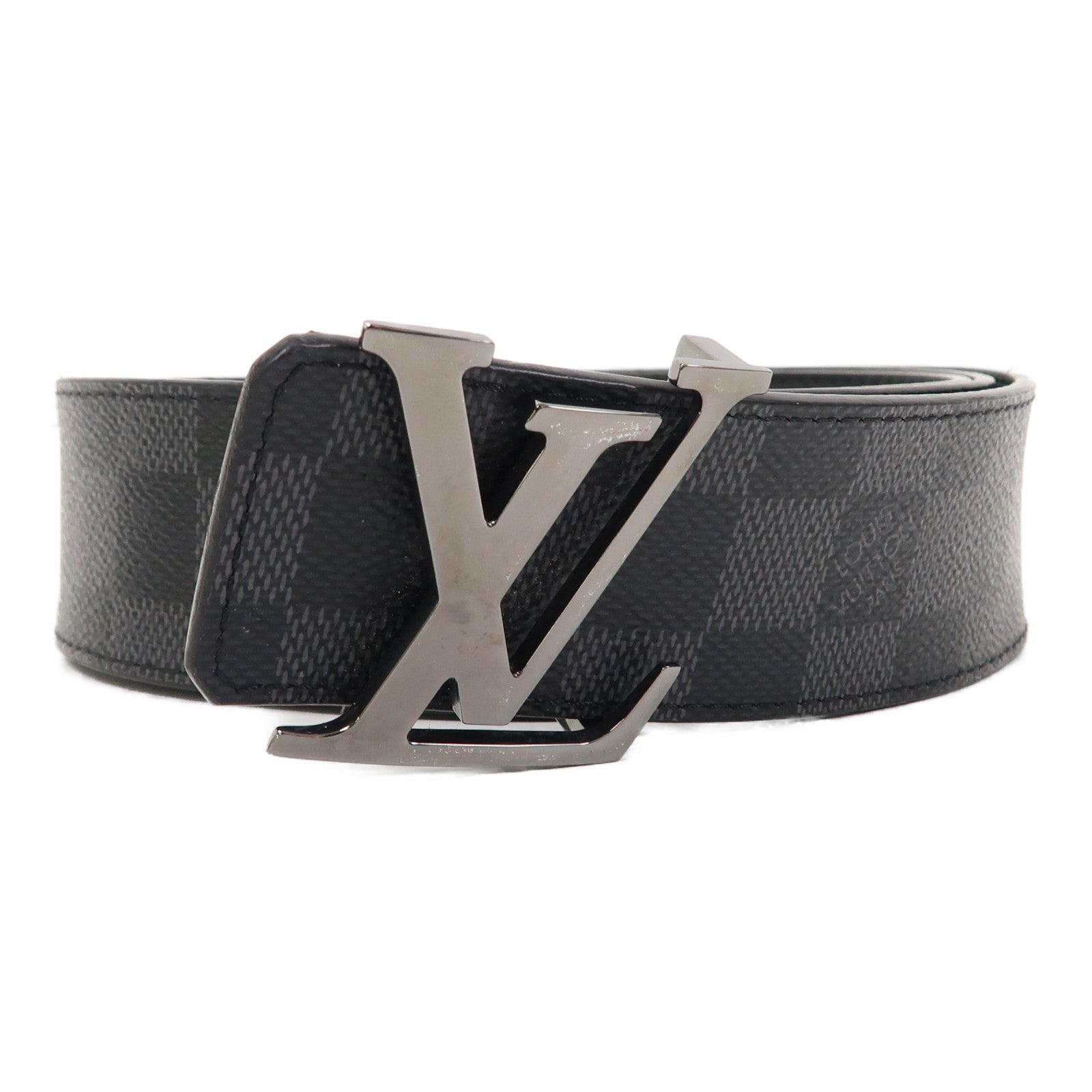LOUIS VUITTON Damier Graphite Initiales Reversible Belt皮帶黑色/灰色
