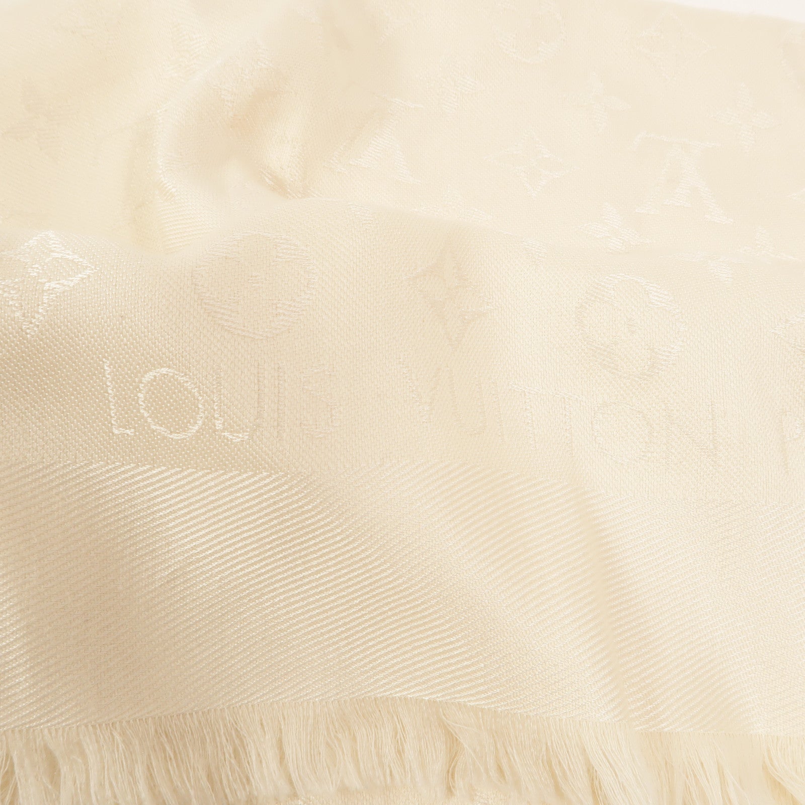 LOUIS VUITTON 羊毛/絲質Monogram Stole 142x142圍巾