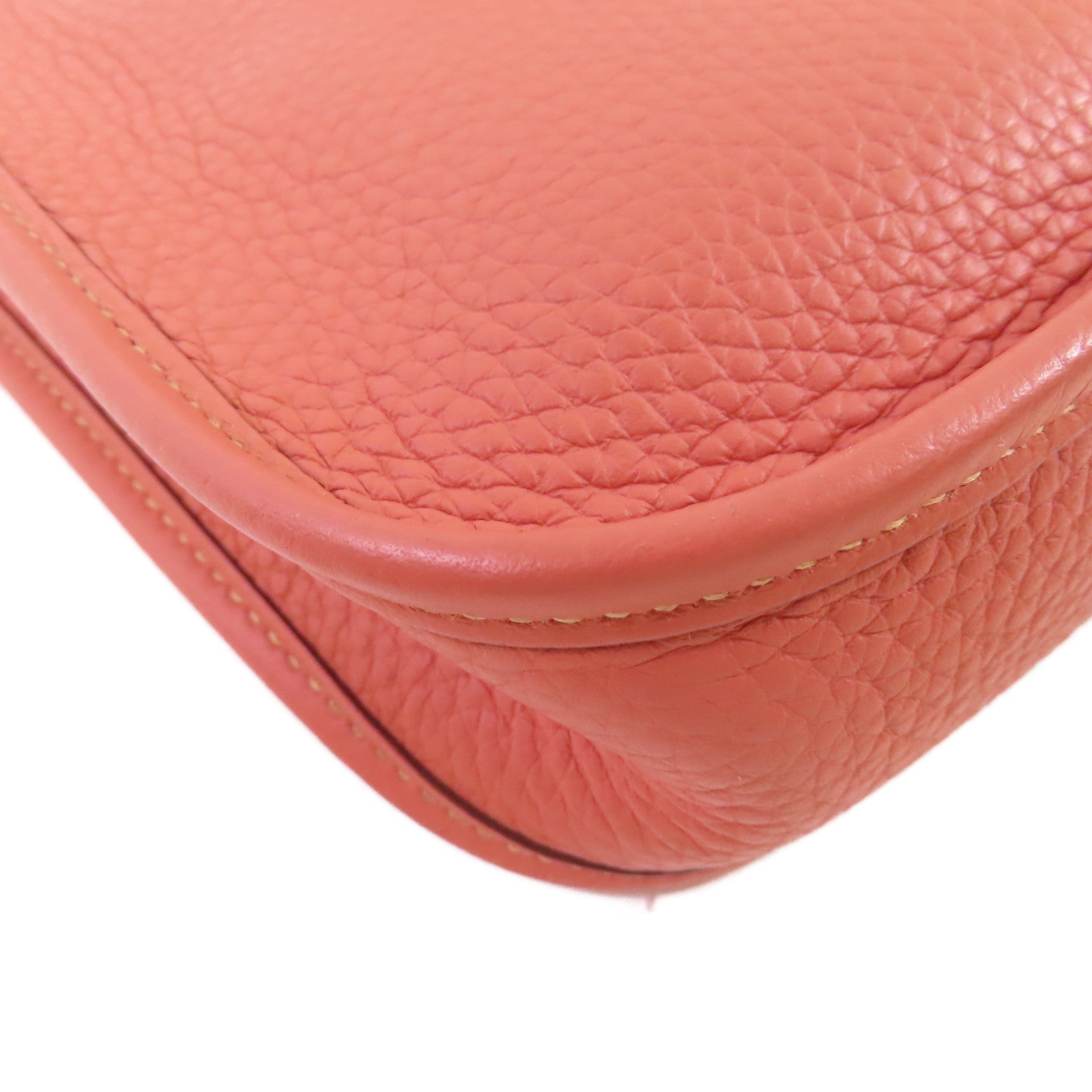 HERMES Clemence皮革Evelyne TPM Shoulder Bag銀扣肩背袋I5 Flamingo Pink/火鶴粉色