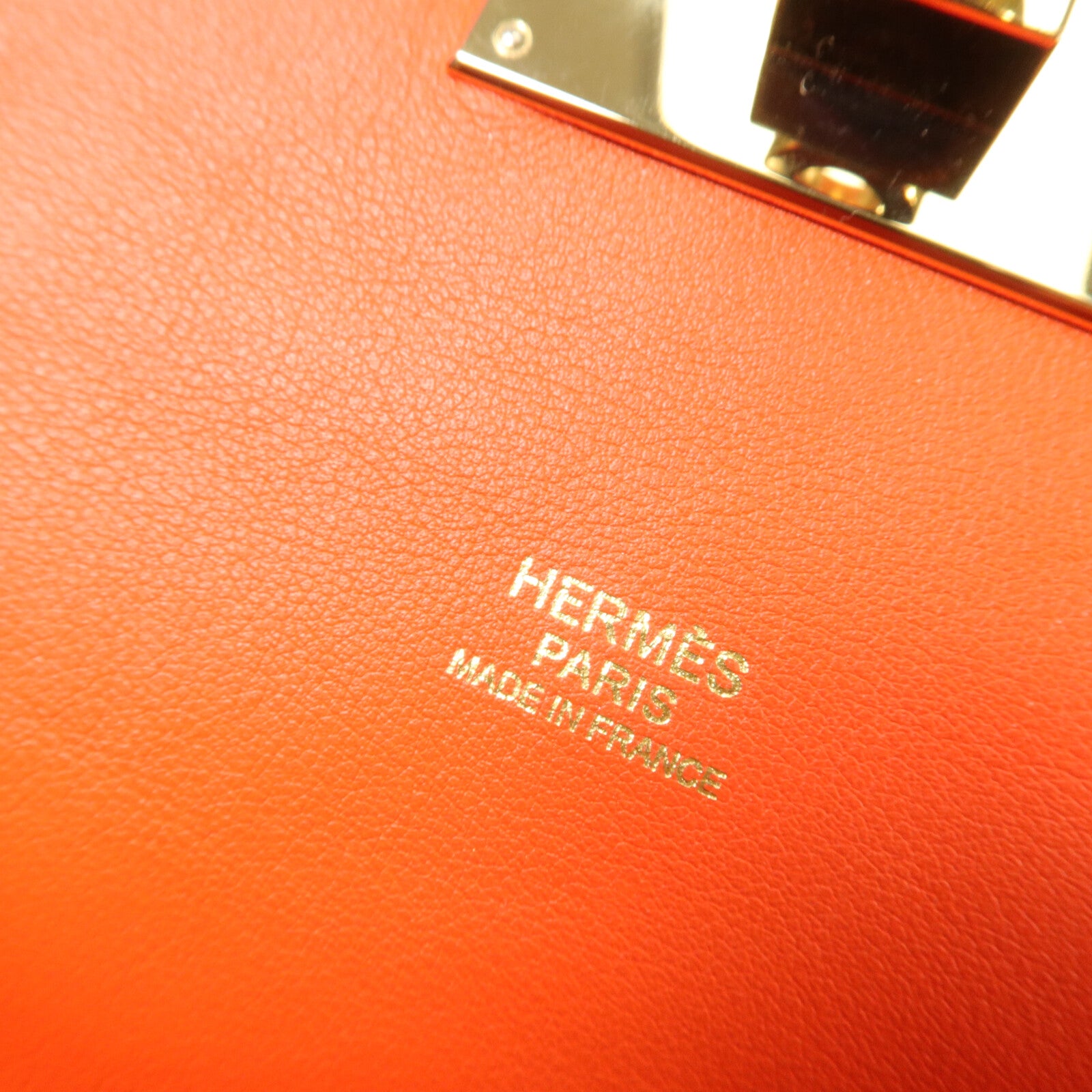 HERMES Veau Doblis/Swift皮革Tool Box 26手挽肩背兩用袋Capucine/Chamois