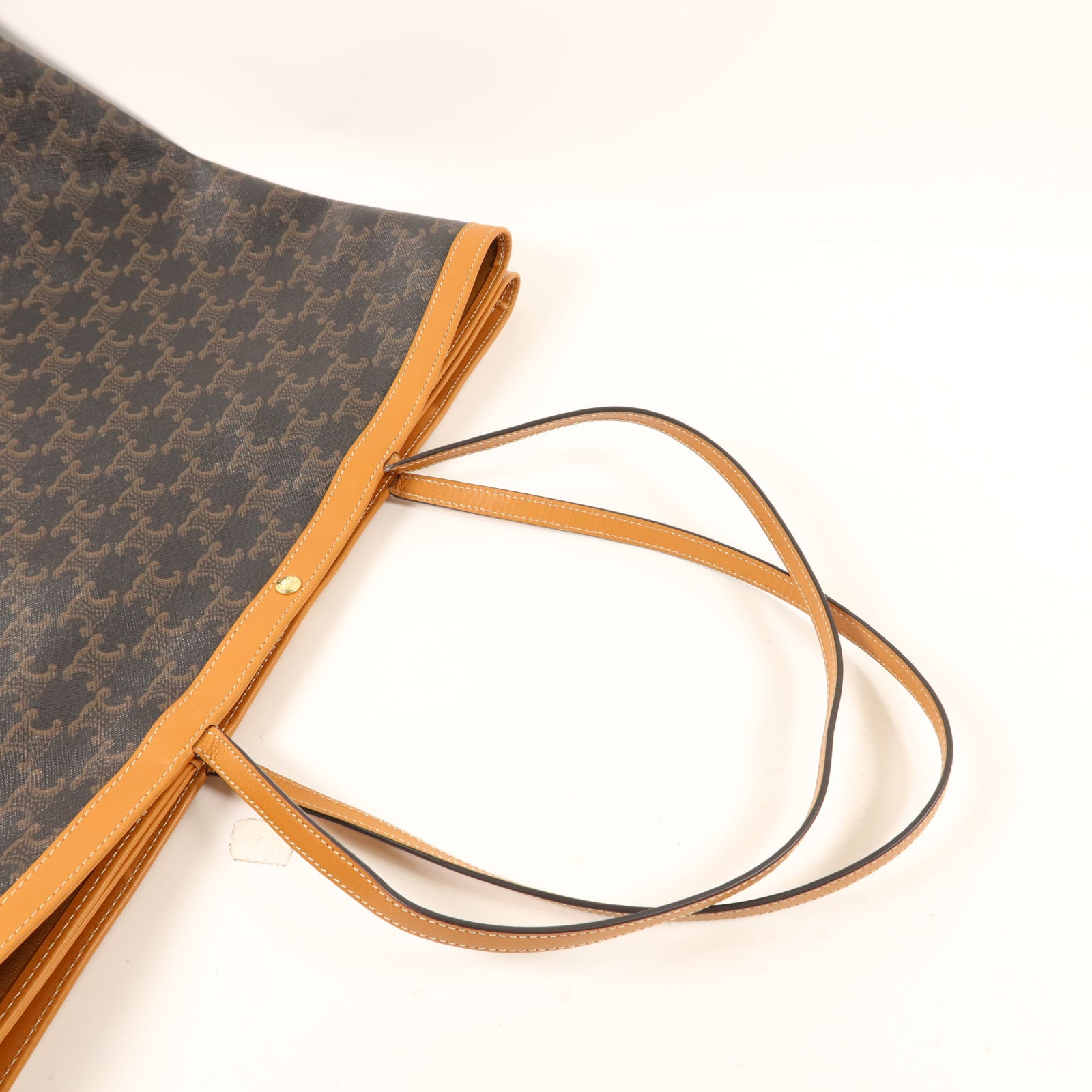 CELINE 塗層帆布Large Flat Shopper金扣手挽袋