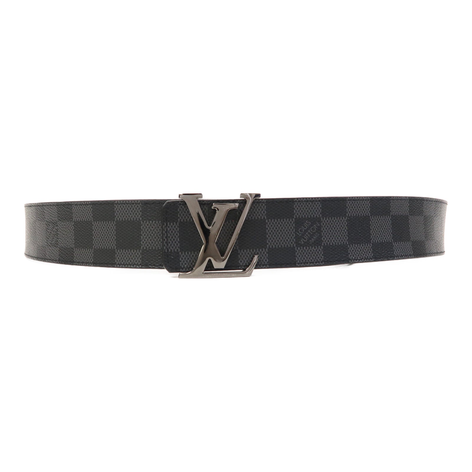 LOUIS VUITTON Damier Graphite Initiales Reversible Belt皮帶黑色/灰色