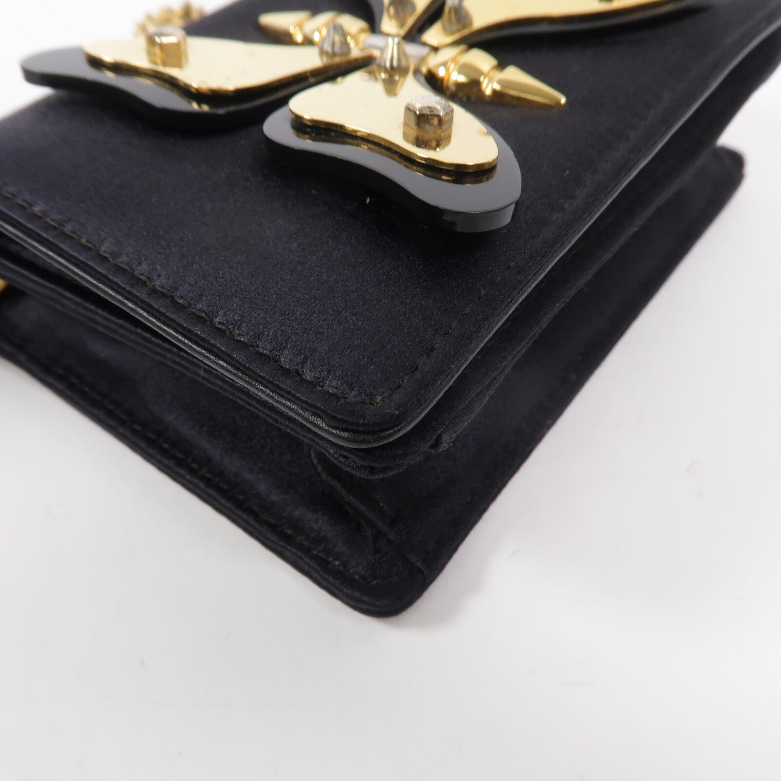 GUCCI Satin Butterfly鏈帶肩背袋