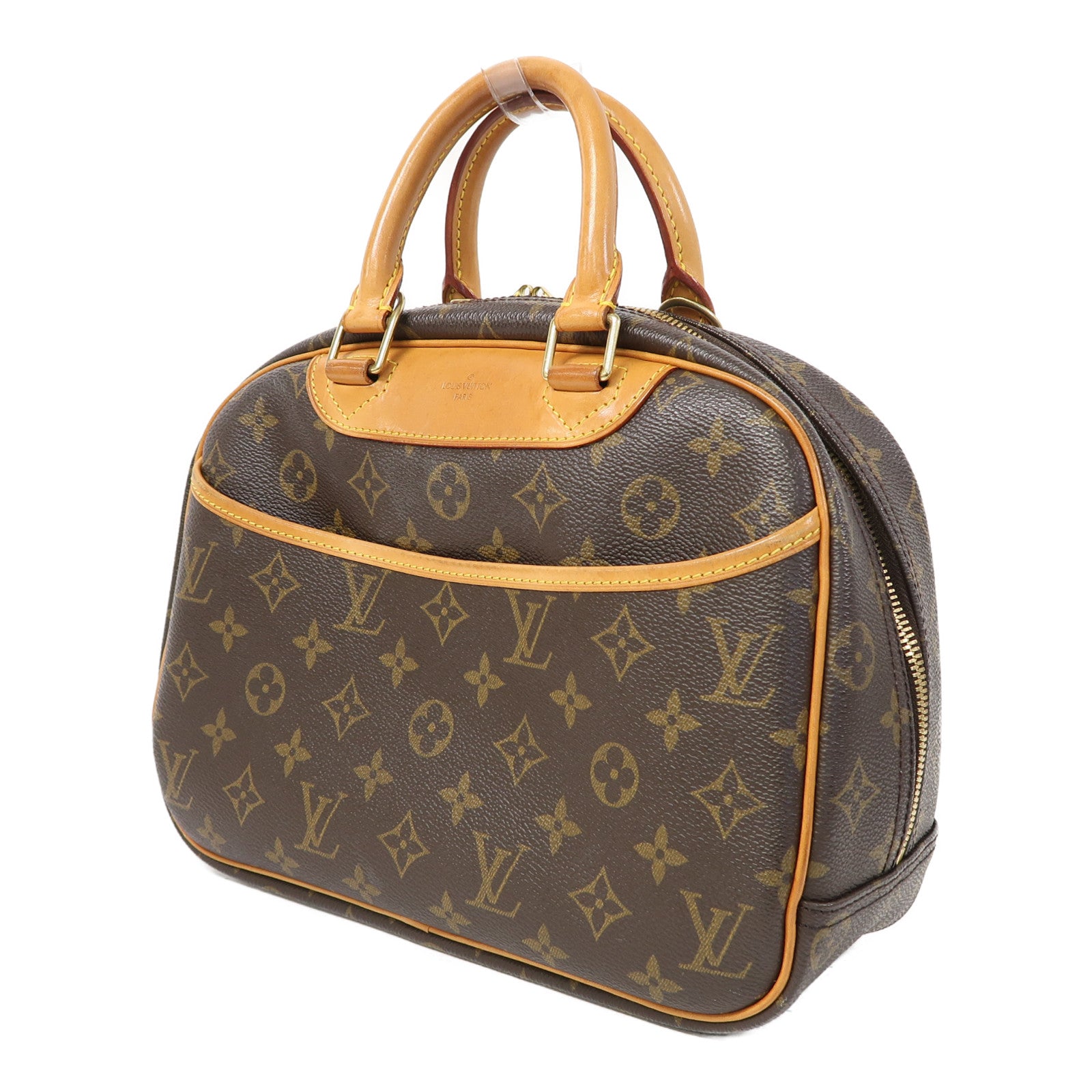 LOUIS VUITTON Monogram Trouville金扣手挽袋啡色