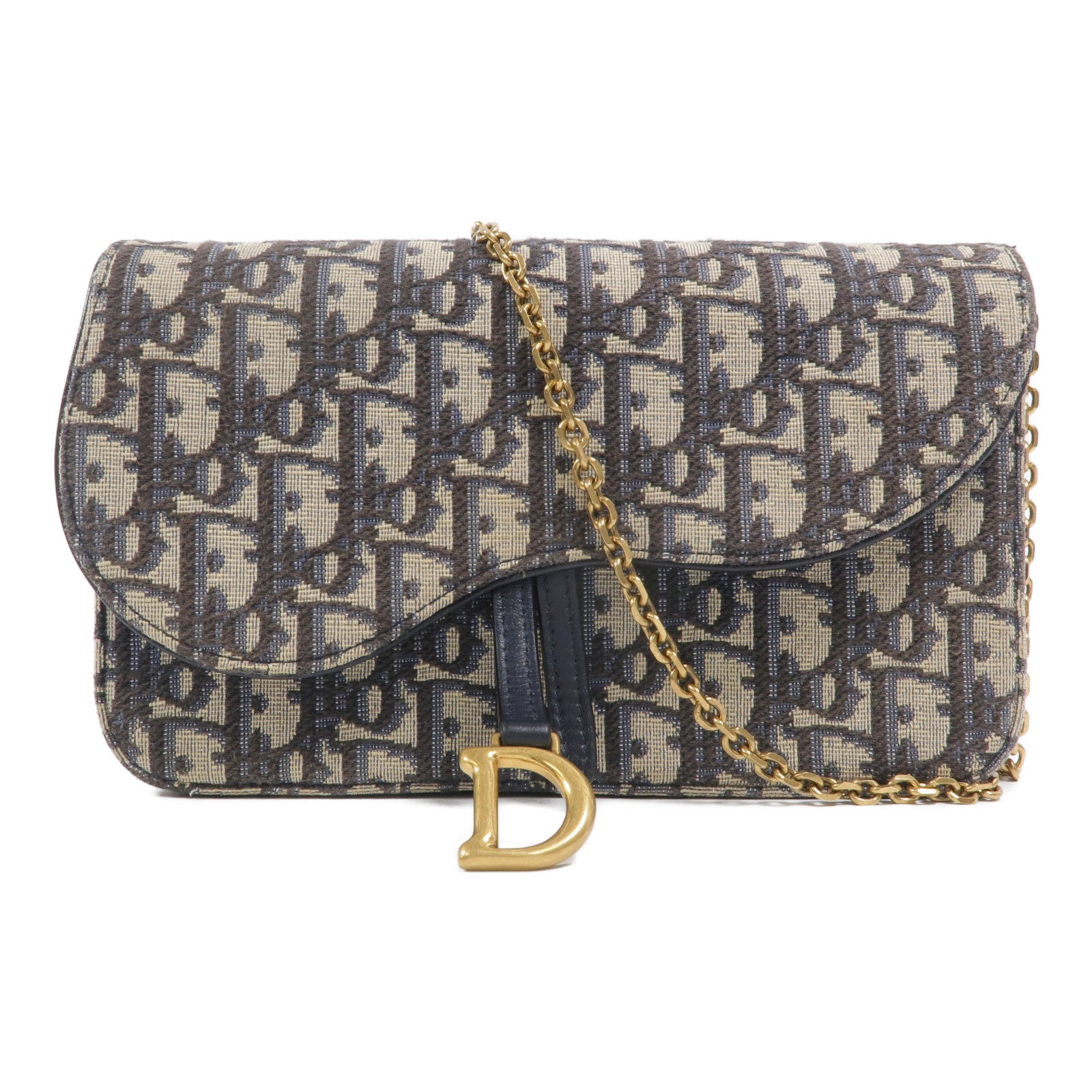 Dior 帆布Saddle WOC鏈帶肩背袋
