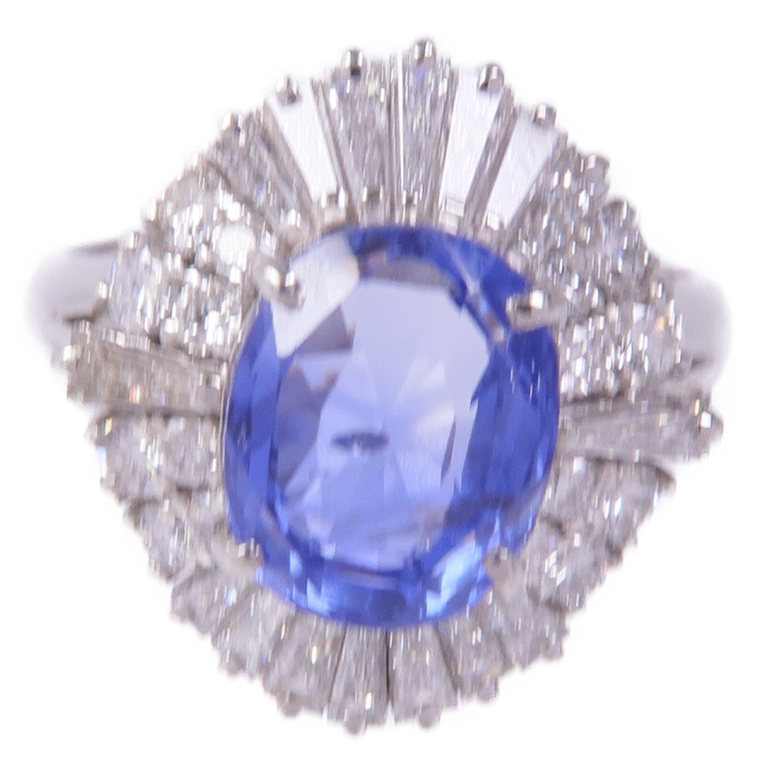 JEWELRY PM900鈀Sapphire Diamond Ring藍寶石/鑽石戒指US#5.75