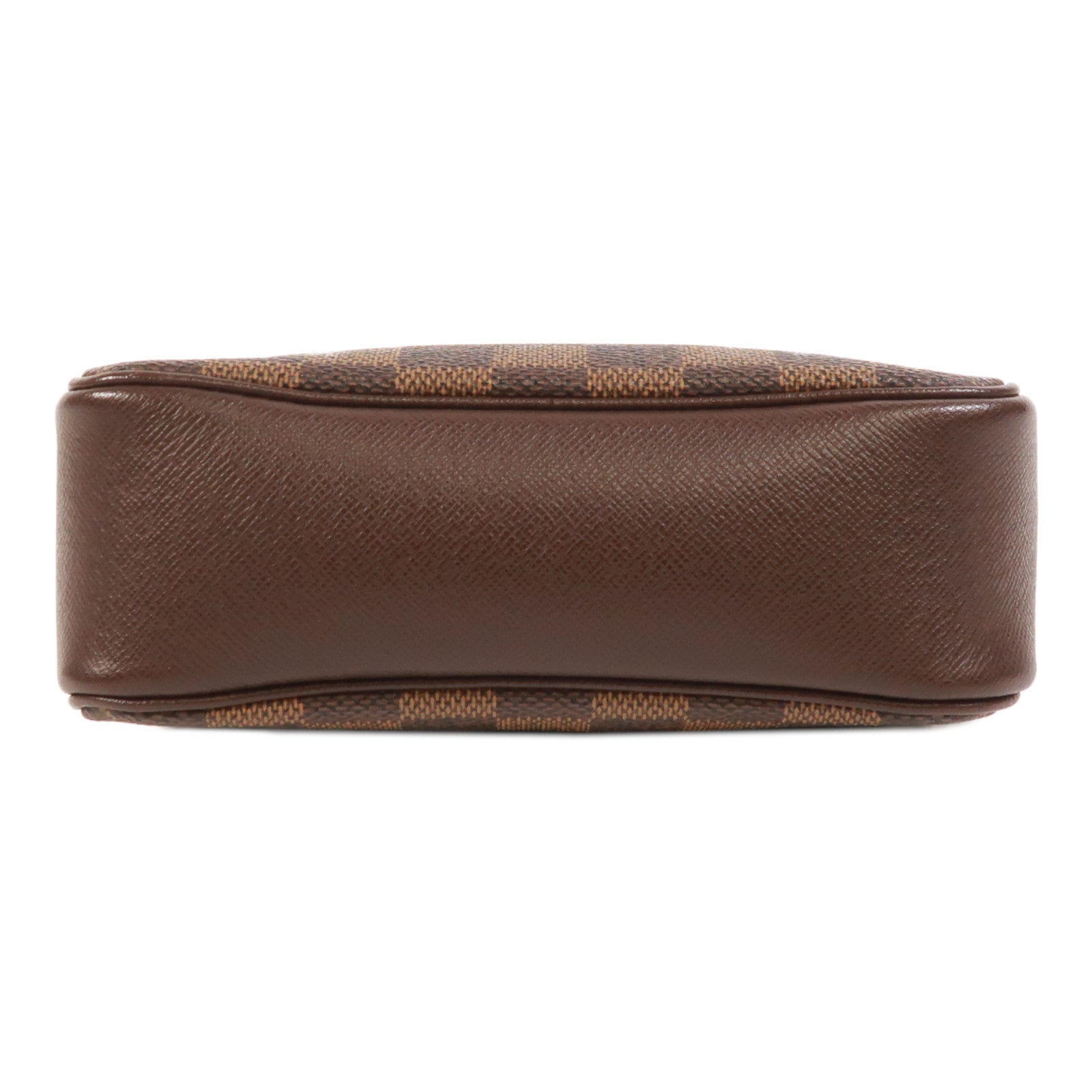 LOUIS VUITTON Damier Trousse Makeup Accessory Pouch金扣手挽袋棕色