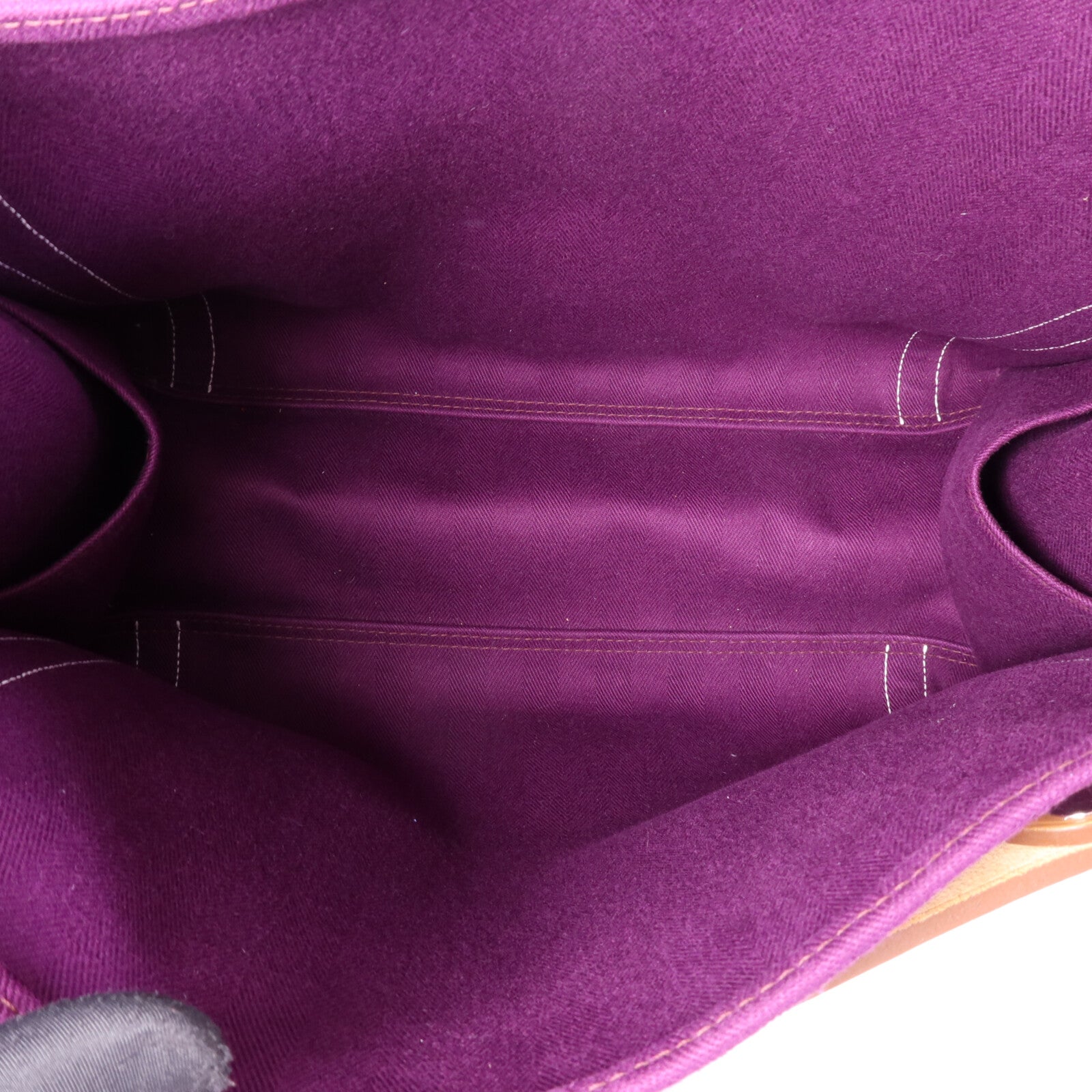 HERMES 帆布Cabalicol銀扣肩背袋Anemone