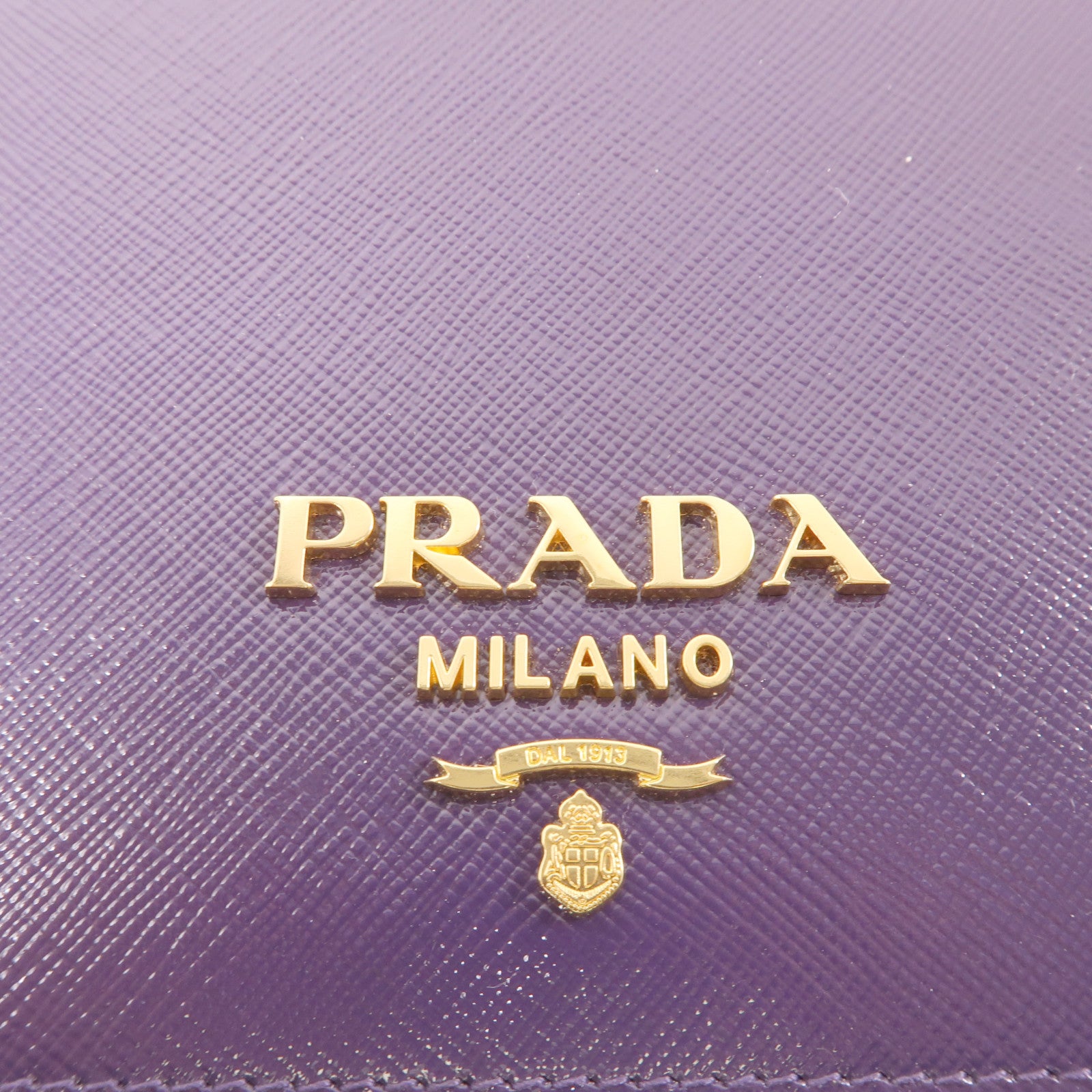 PRADA 塗層帆布Chain Shoulder Bag金扣鏈帶肩背袋紫色