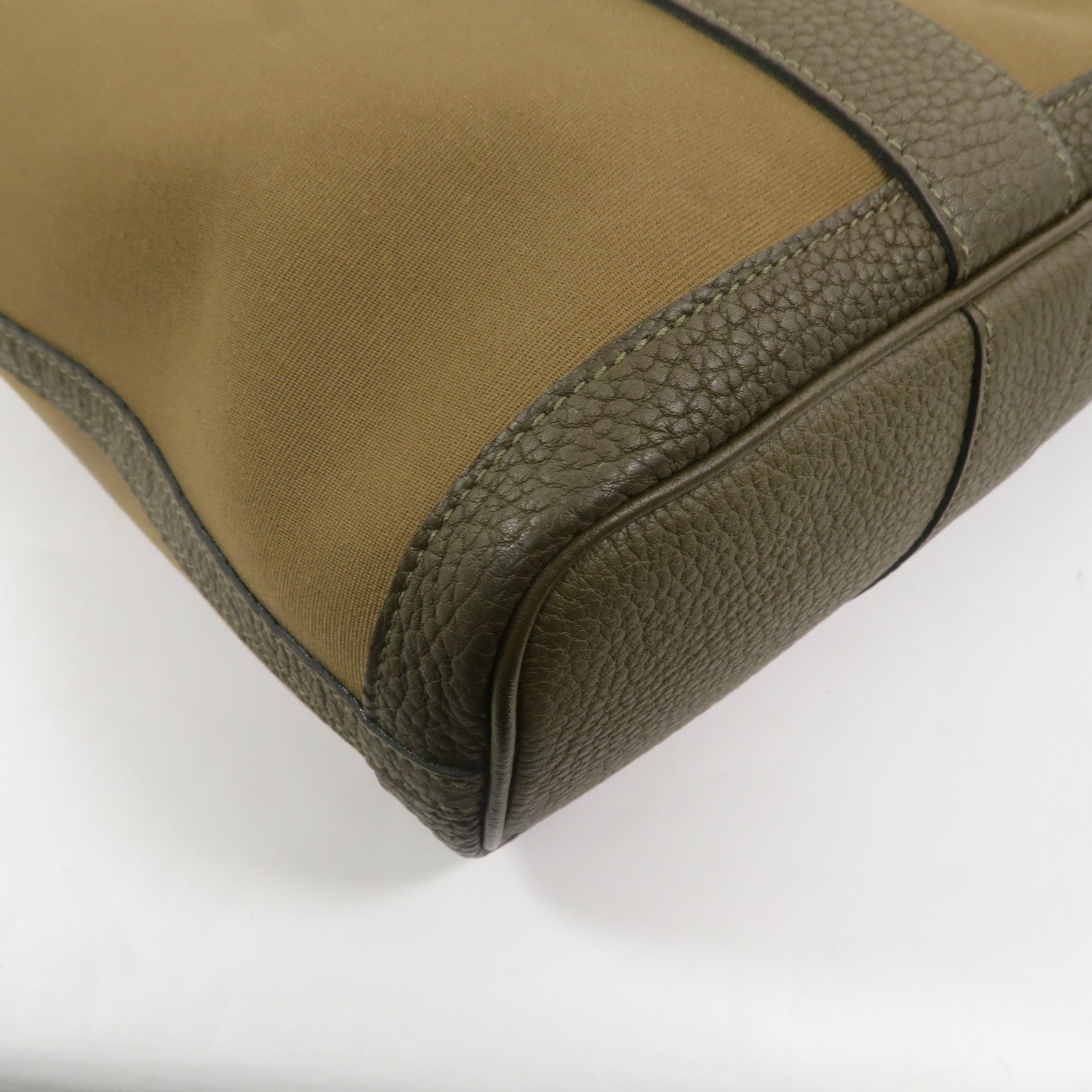 HERMES 帆布Garden File GM手挽袋Vert Olive