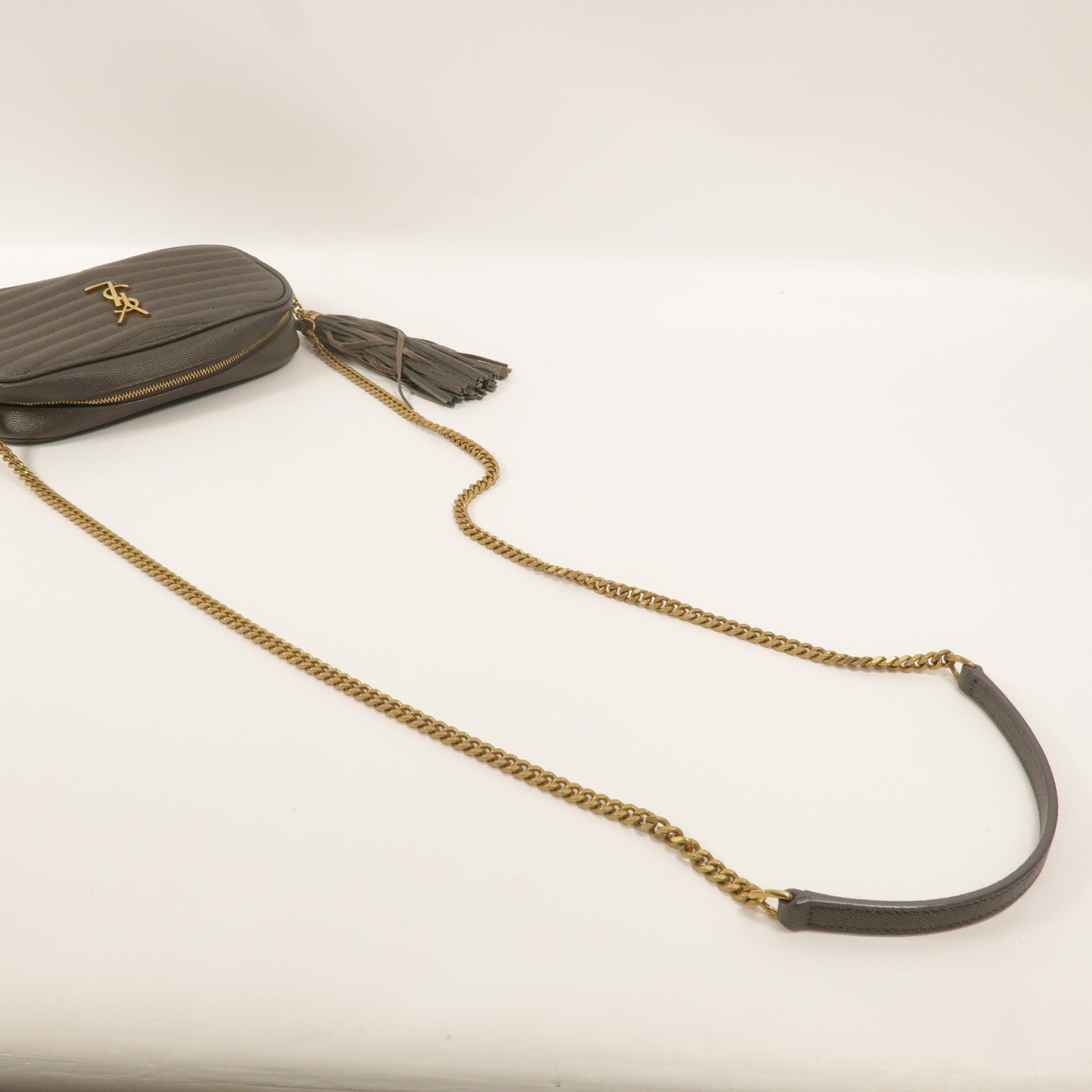 SAINT LAURENT 牛皮皮革Lou Mini Bag鏈帶肩背袋
