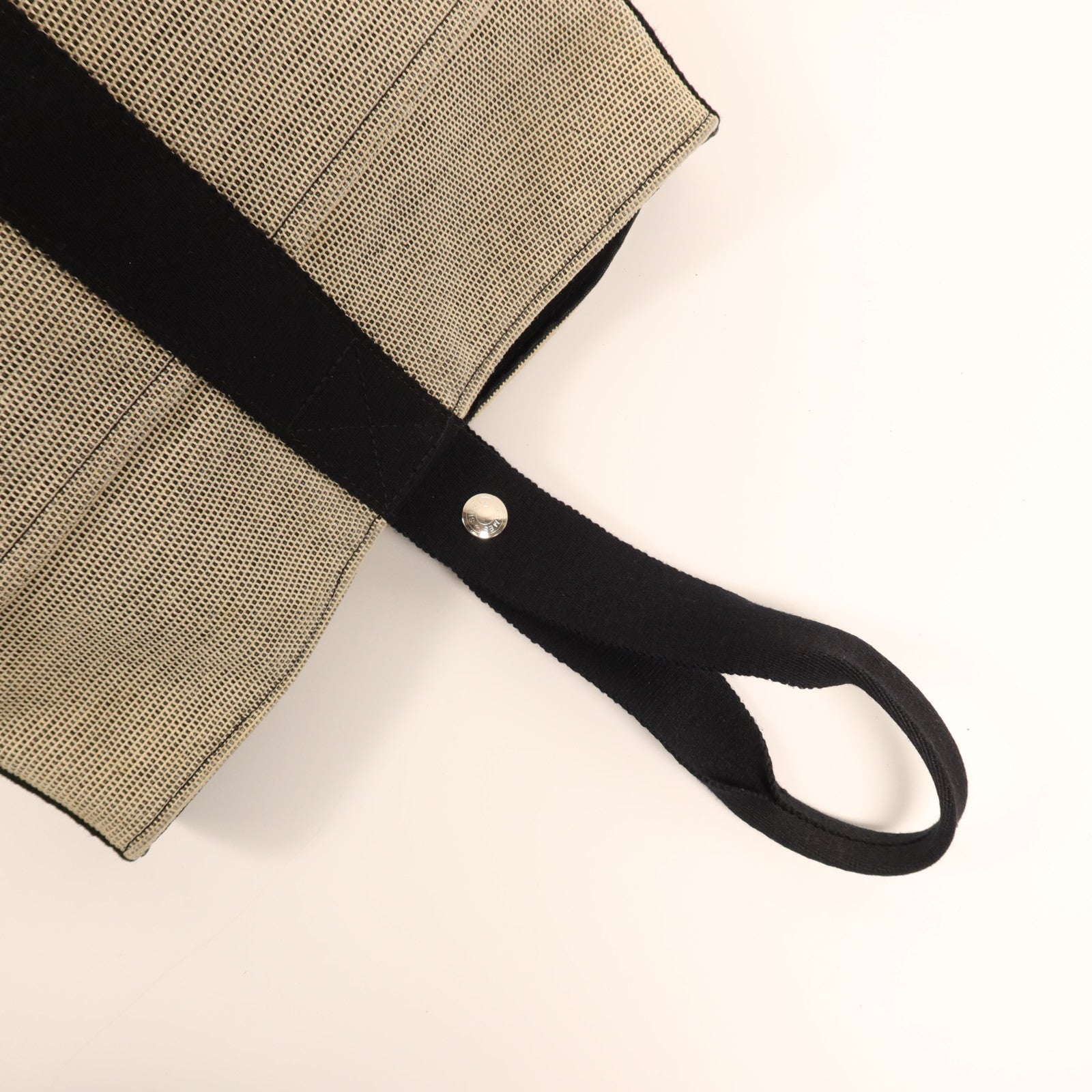 HERMES 帆布Saxo MM銀扣手挽袋