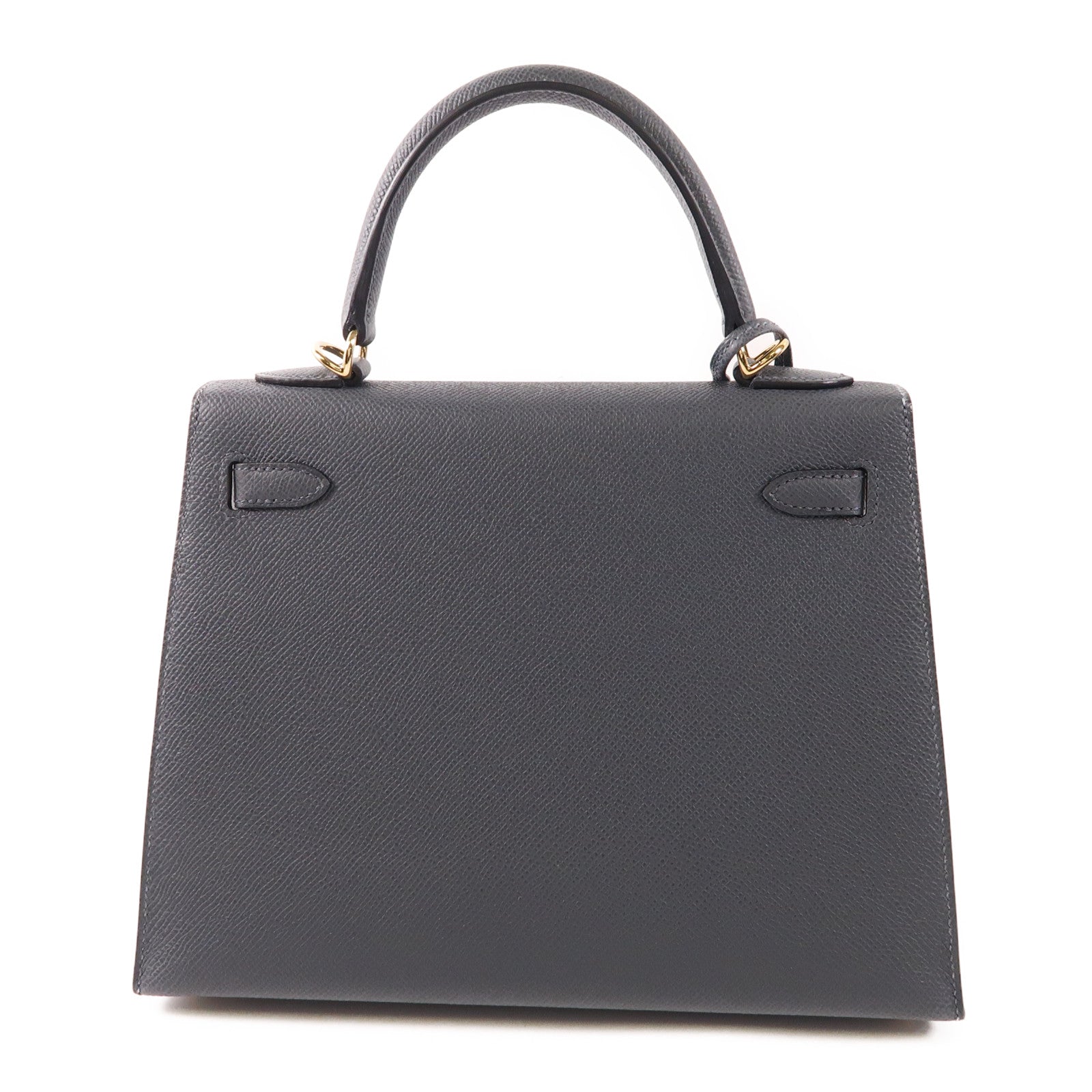 HERMES Epsom皮革Kelly 25金扣手挽肩背兩用袋H0 Gris Misty