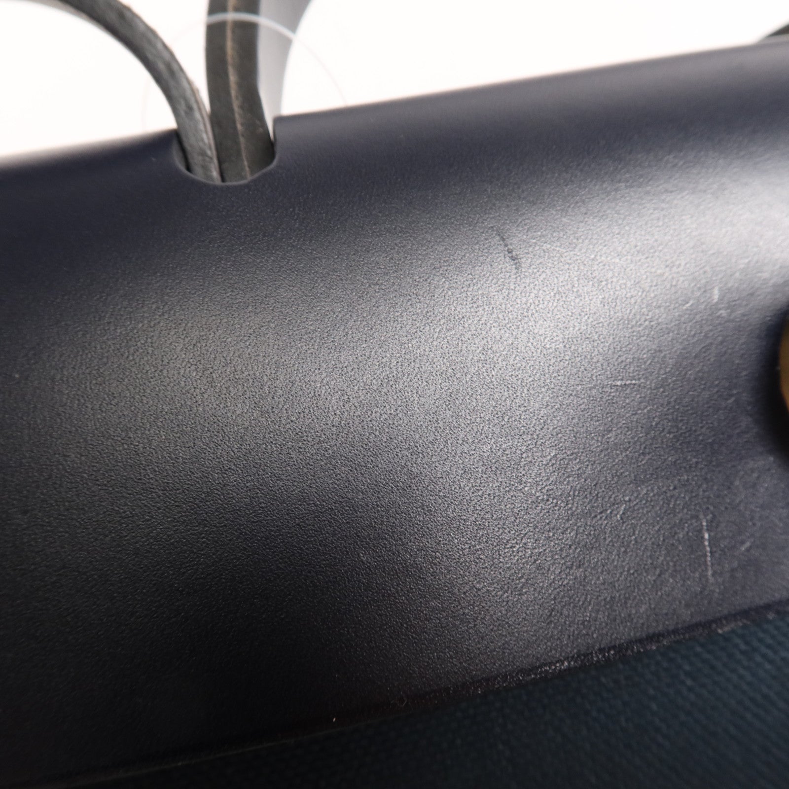 HERMES 帆布Herbag PM銀扣手挽肩背兩用袋Bleu Ocean