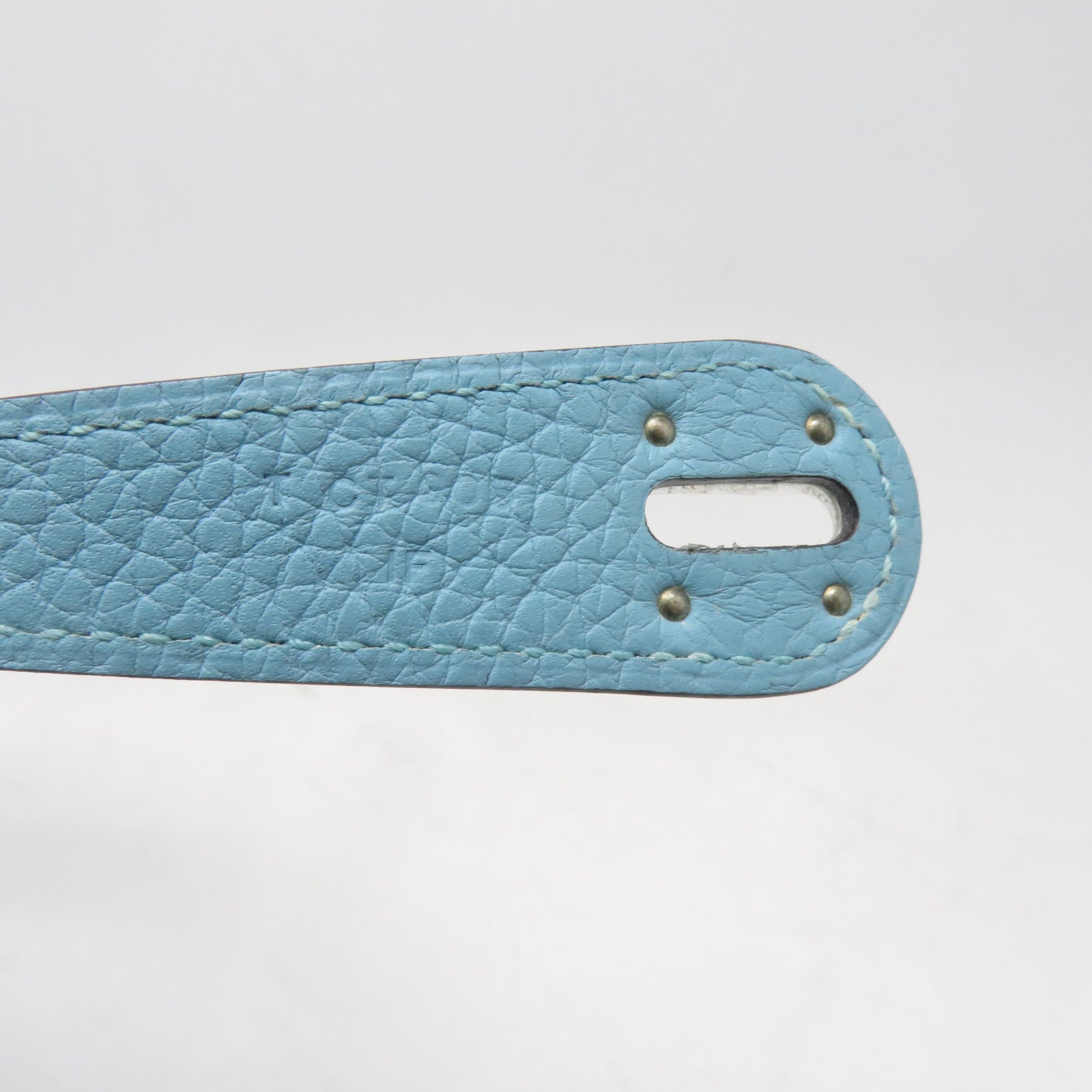 HERMES 【激減優惠】Clemence皮革Lindy 30銀扣手挽肩背兩用袋Bleu Saint Cyr聖西爾水藍色