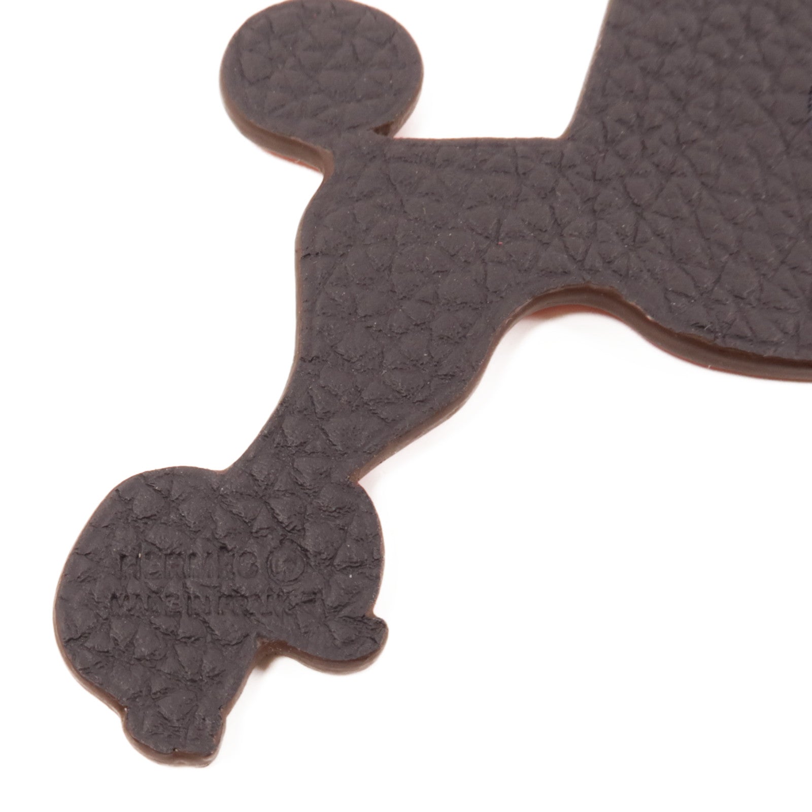 HERMES Epsom皮革Royal Poodle Charm掛飾紅色/深藍色