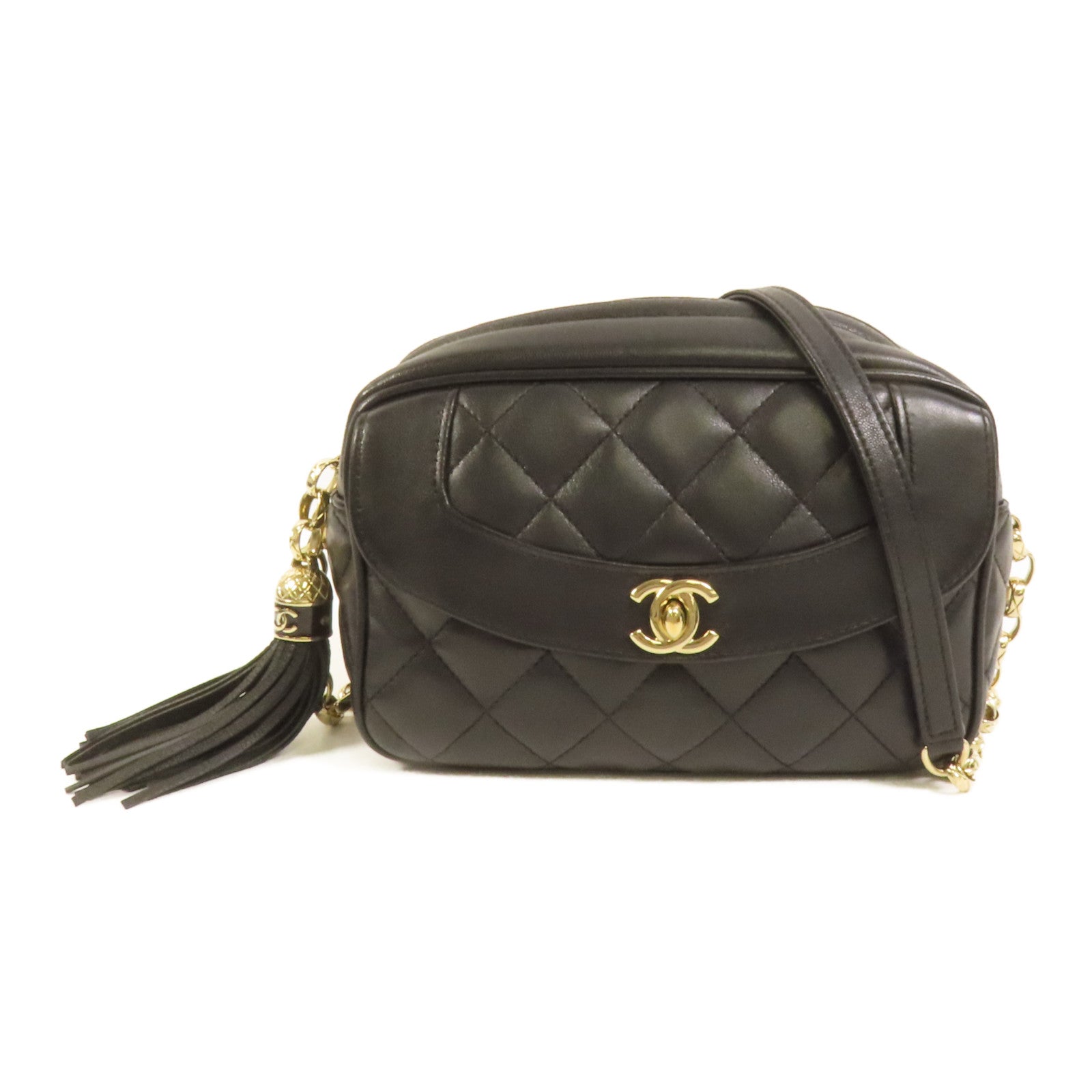 CHANEL 羊皮皮革Chain Shoulder Bag金扣鏈帶肩背袋