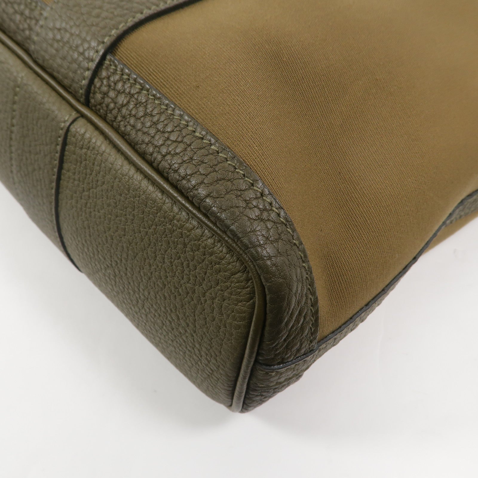 HERMES 帆布Garden File GM手挽袋Vert Olive